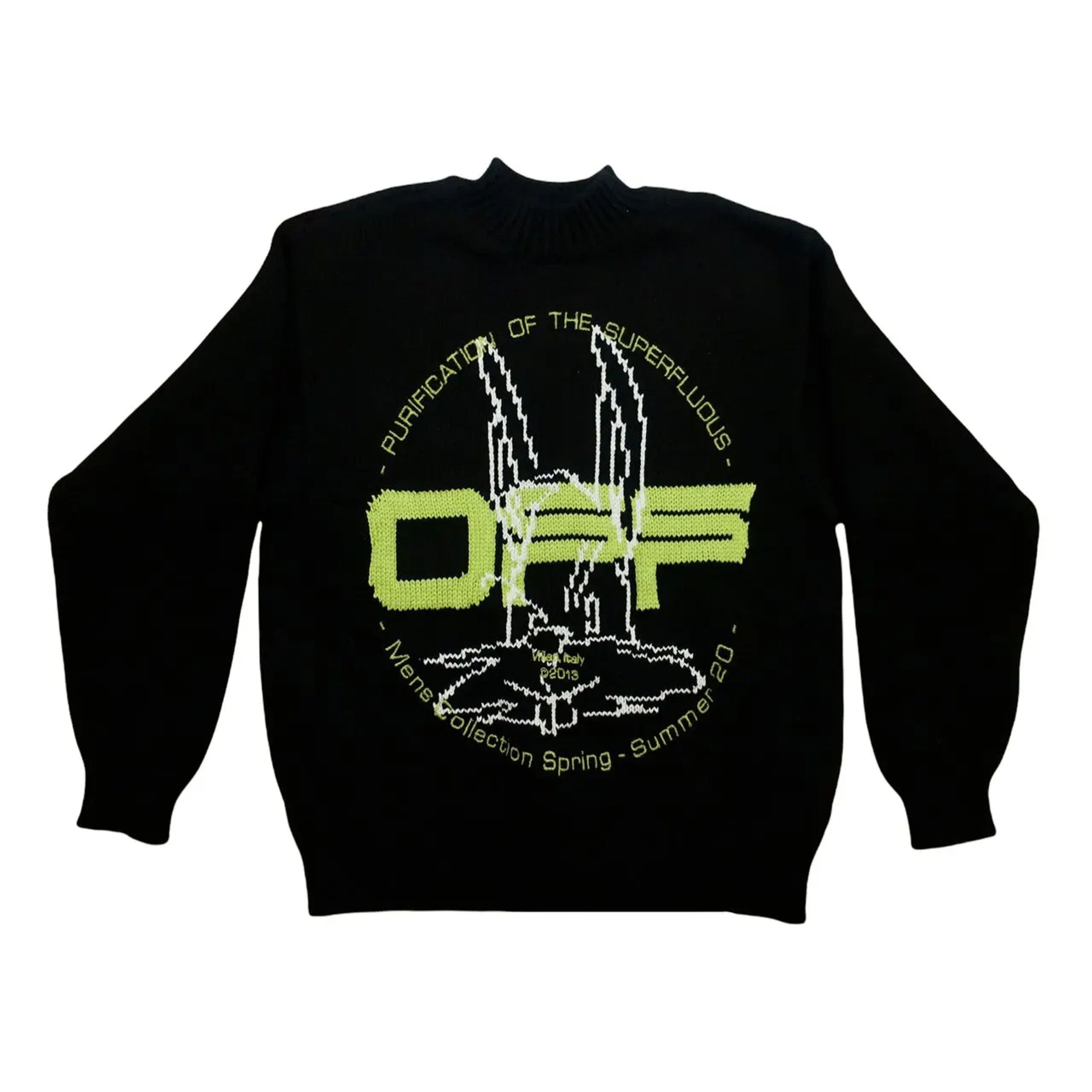 OFF-WHITE Harry The Bunny Knit Sweater Black/Brilliant Green