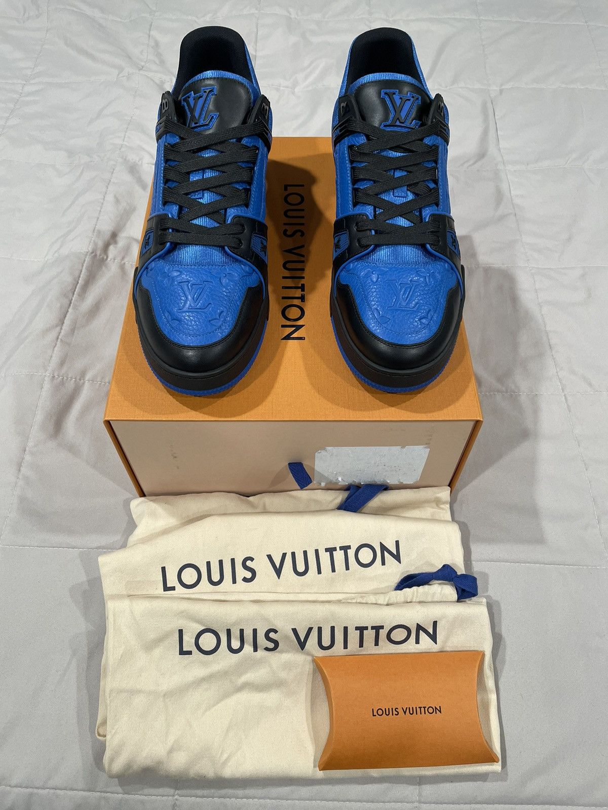 Louis Vuitton Louis Vuitton Black and Blue Trainer Sneaker Size US 11 / EU 44 - 4 Thumbnail