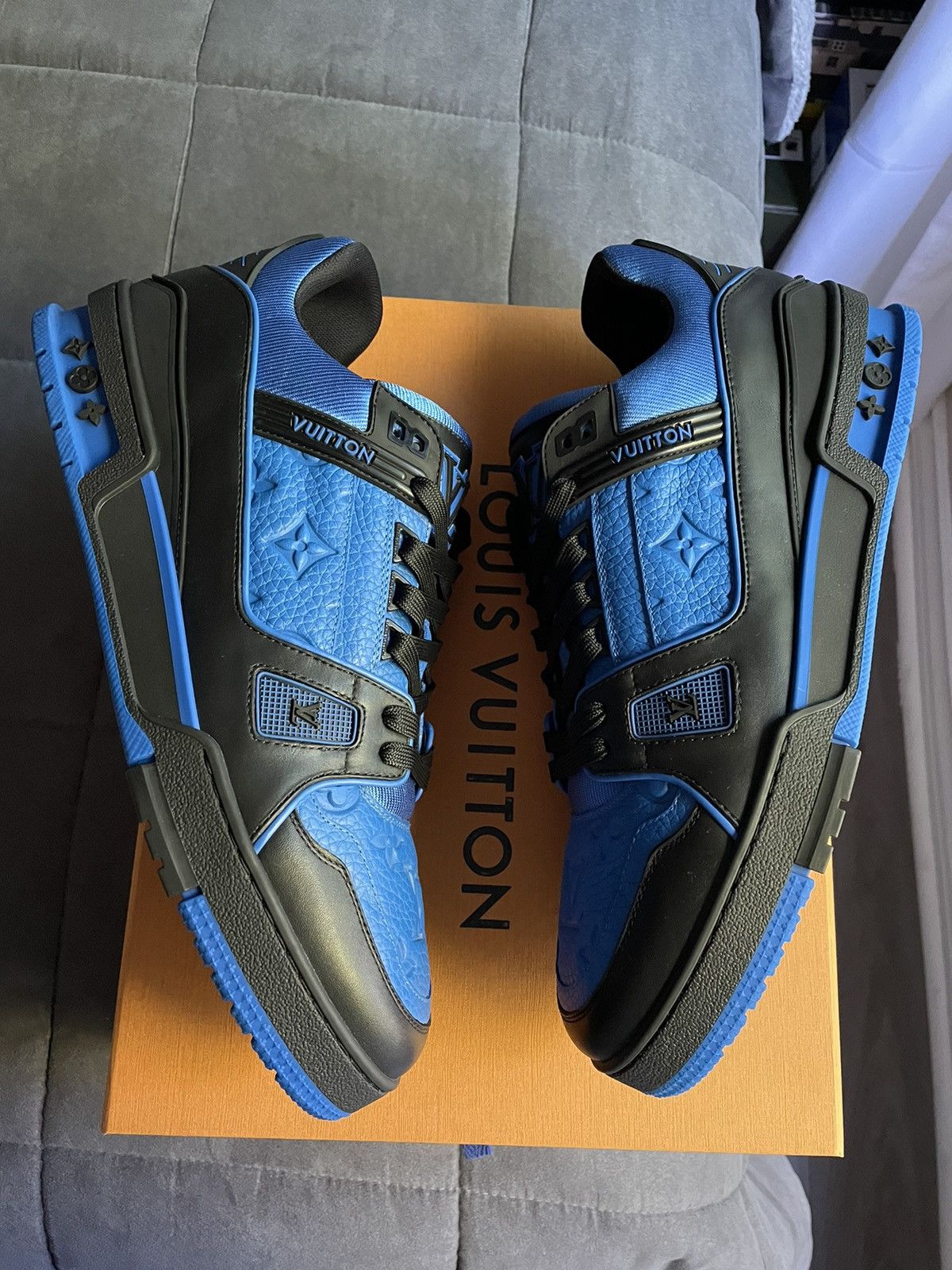 Louis Vuitton Black and Blue Trainer Sneaker