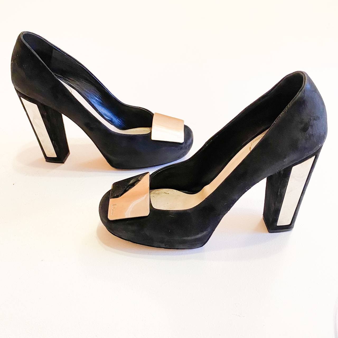 Christian Dior Monsieur × Dior × Vintage Dior Black Suede High Heels Shoes Size US 8 / IT 38 - 2 Thumbnail