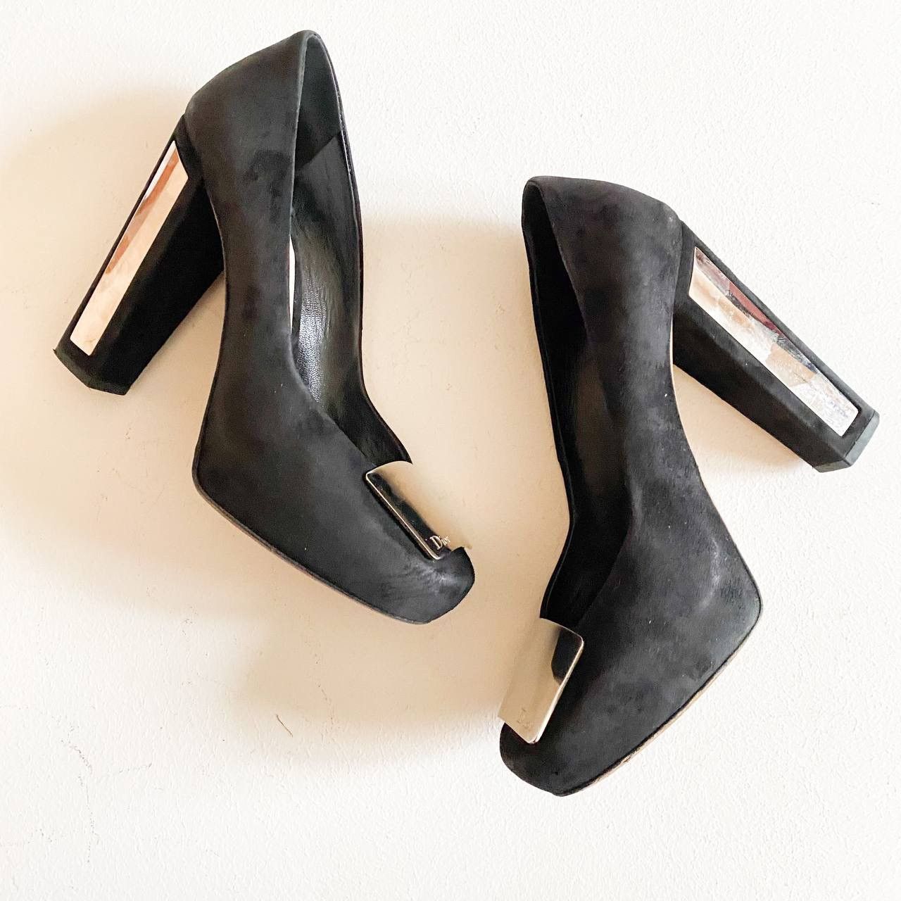 Christian Dior Monsieur × Dior × Vintage Dior Black Suede High Heels Shoes Size US 8 / IT 38 - 10 Thumbnail