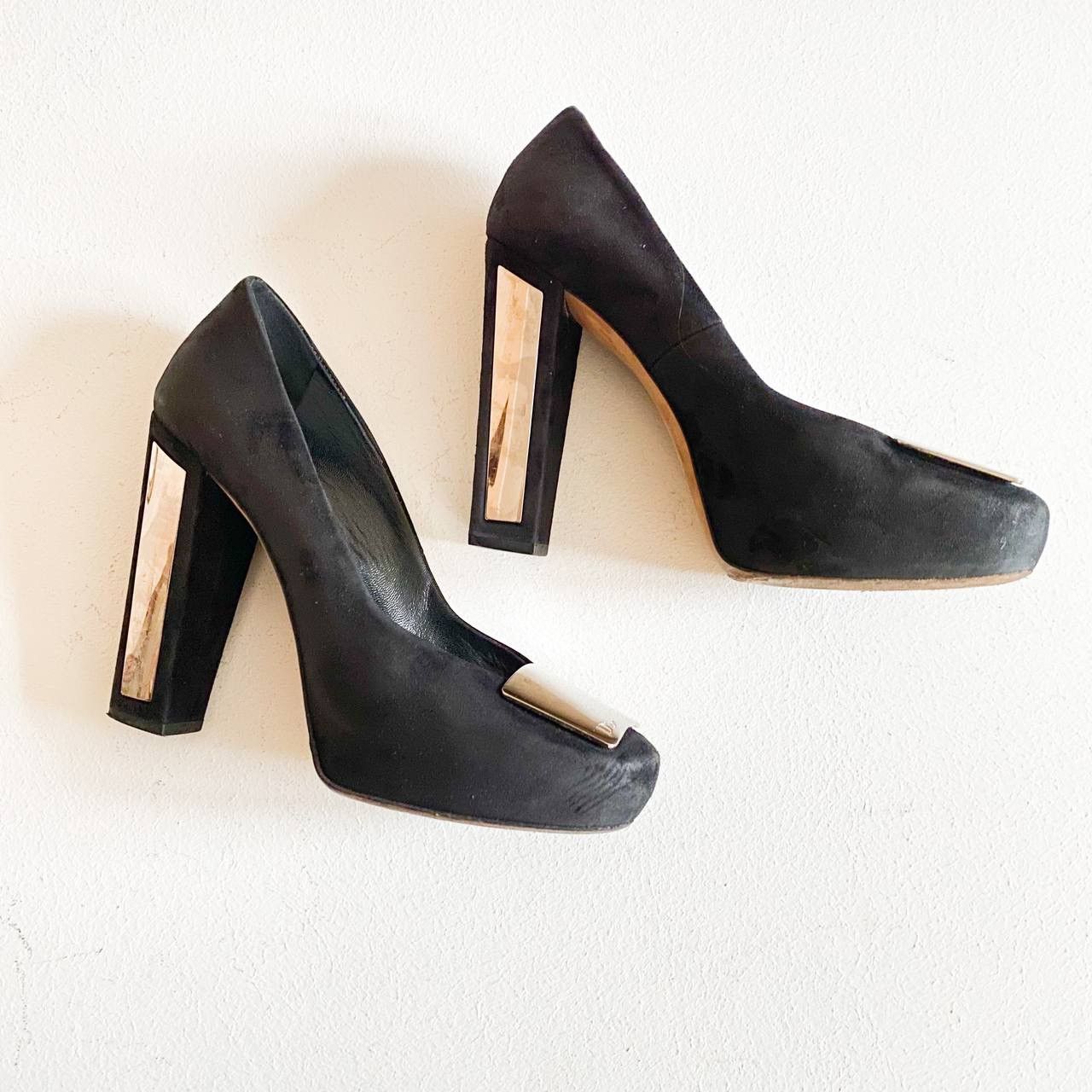 Christian Dior Monsieur × Dior × Vintage Dior Black Suede High Heels Shoes Size US 8 / IT 38 - 6 Thumbnail