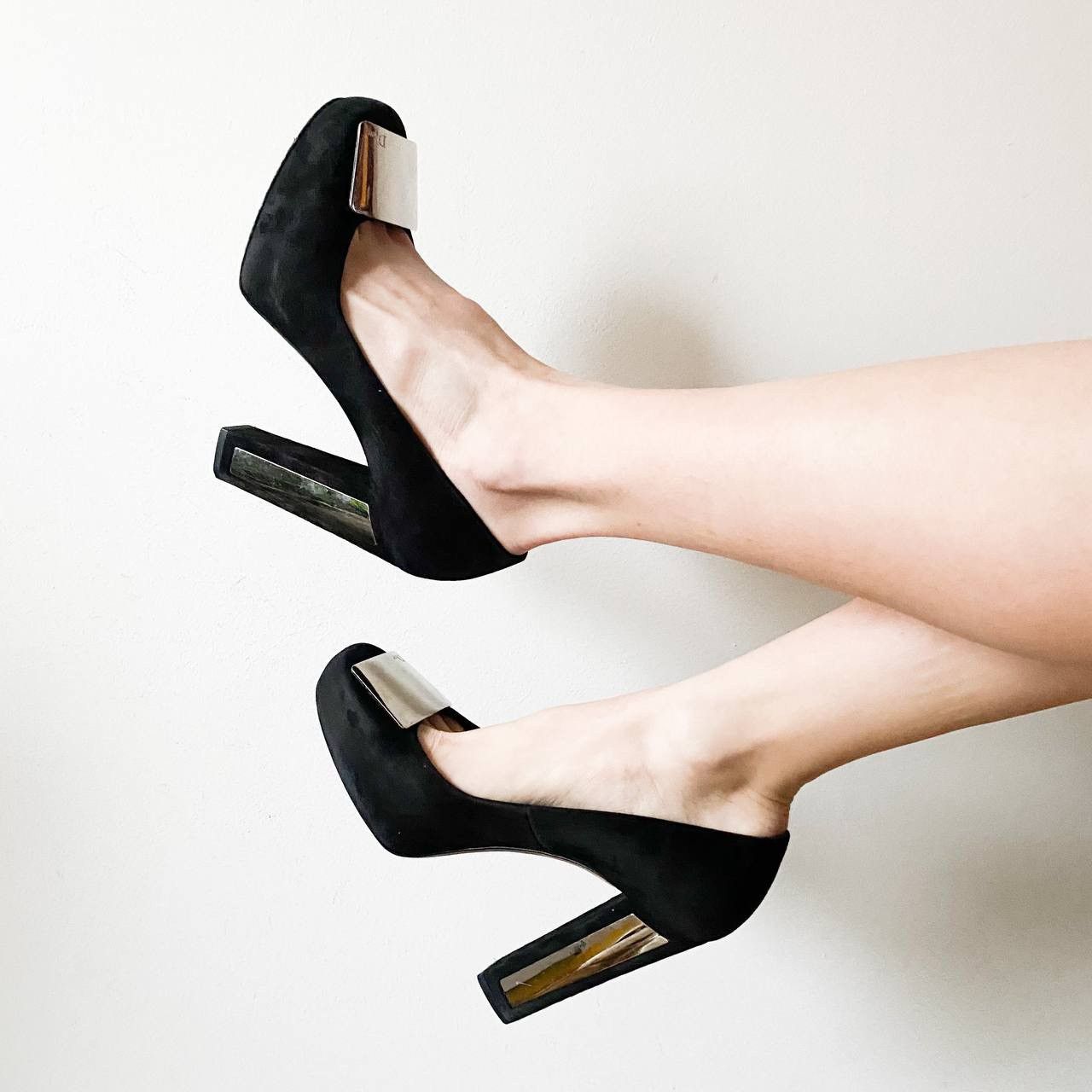 Dior Black Suede High Heels Shoes