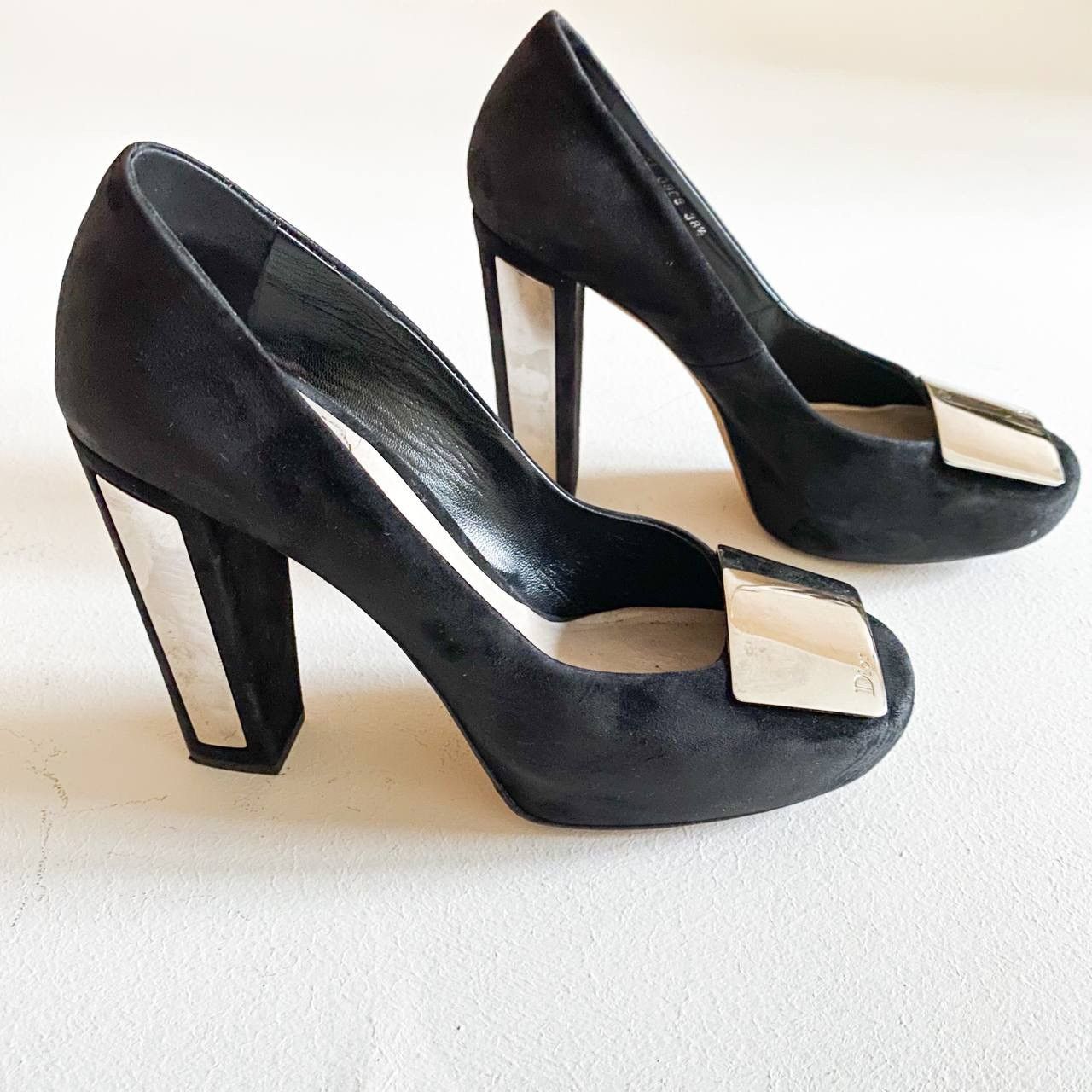 Christian Dior Monsieur × Dior × Vintage Dior Black Suede High Heels Shoes Size US 8 / IT 38 - 9 Thumbnail