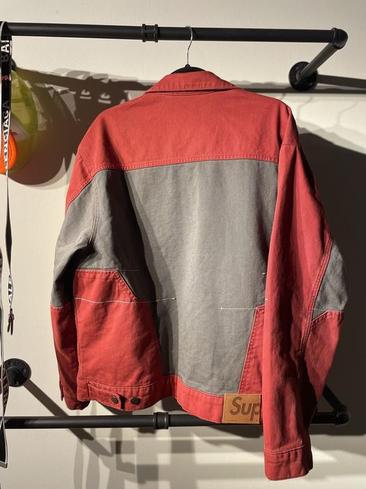 Supreme 2-Tone Paneled Denim Jacket Red