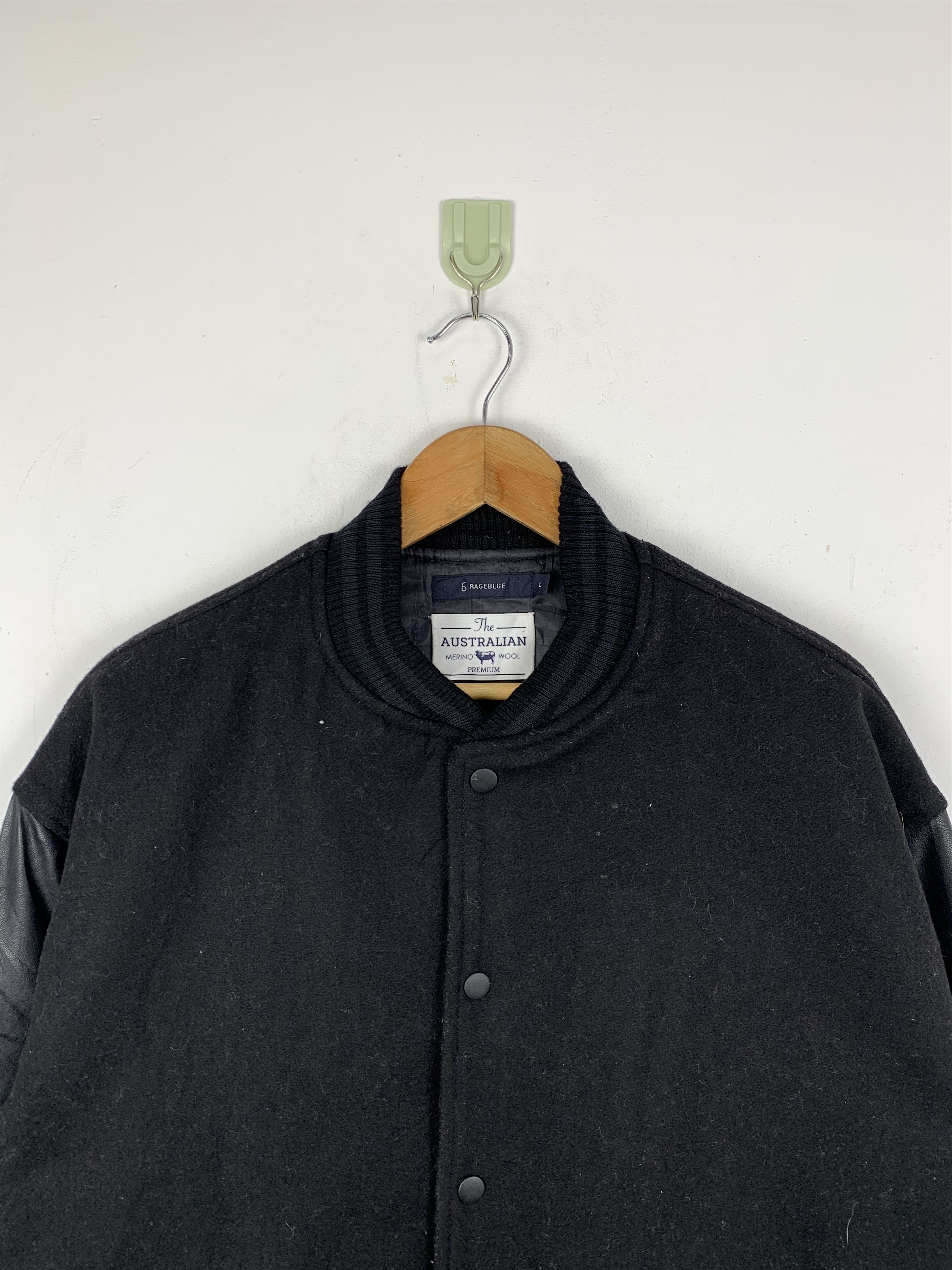 RAGEBLUE Vintage 90s Regablue Sleeve Leather Varsity Jacket V0525 Size US L / EU 52-54 / 3 - 2 Thumbnail