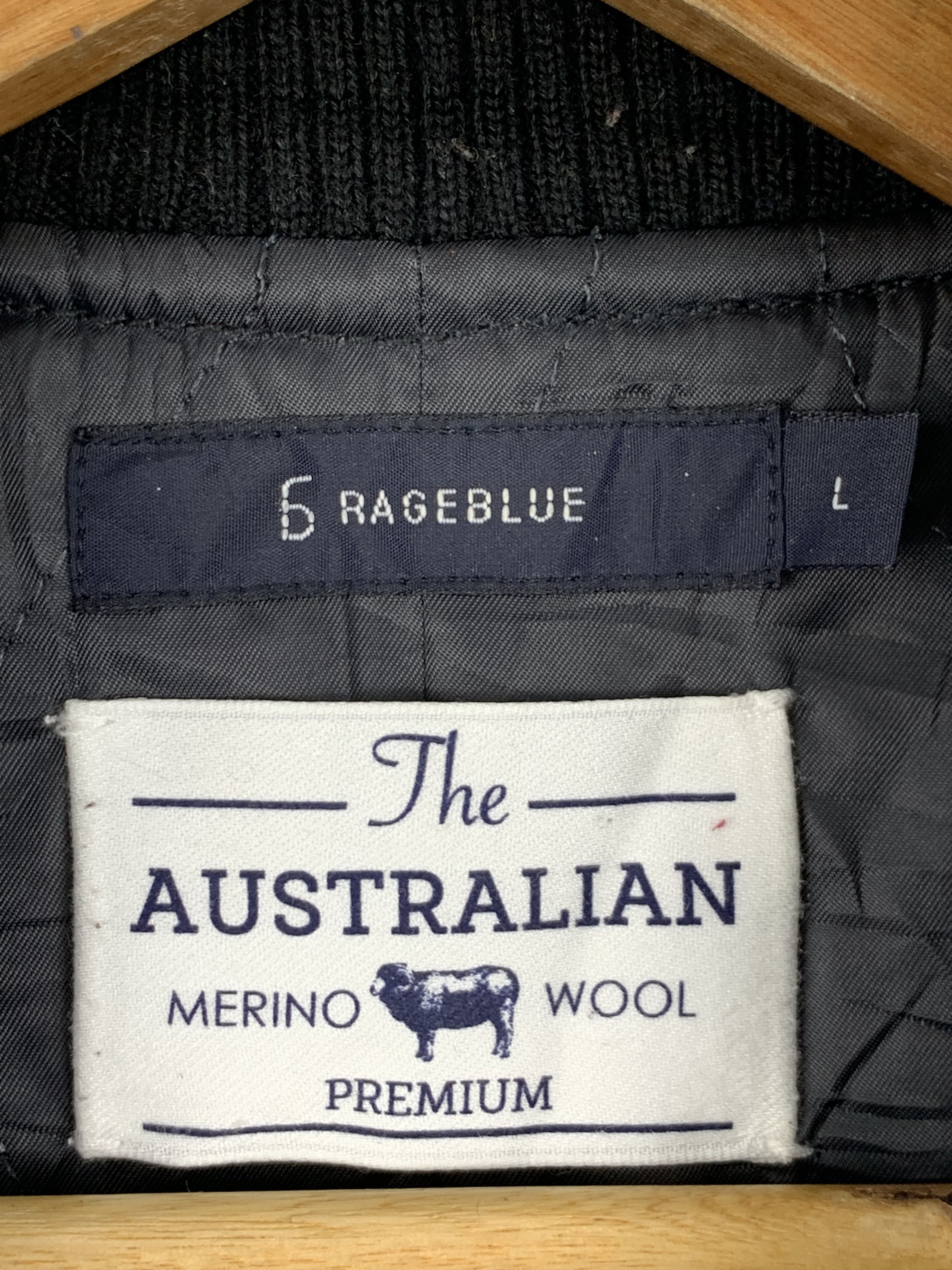 RAGEBLUE Vintage 90s Regablue Sleeve Leather Varsity Jacket V0525 Size US L / EU 52-54 / 3 - 8 Thumbnail