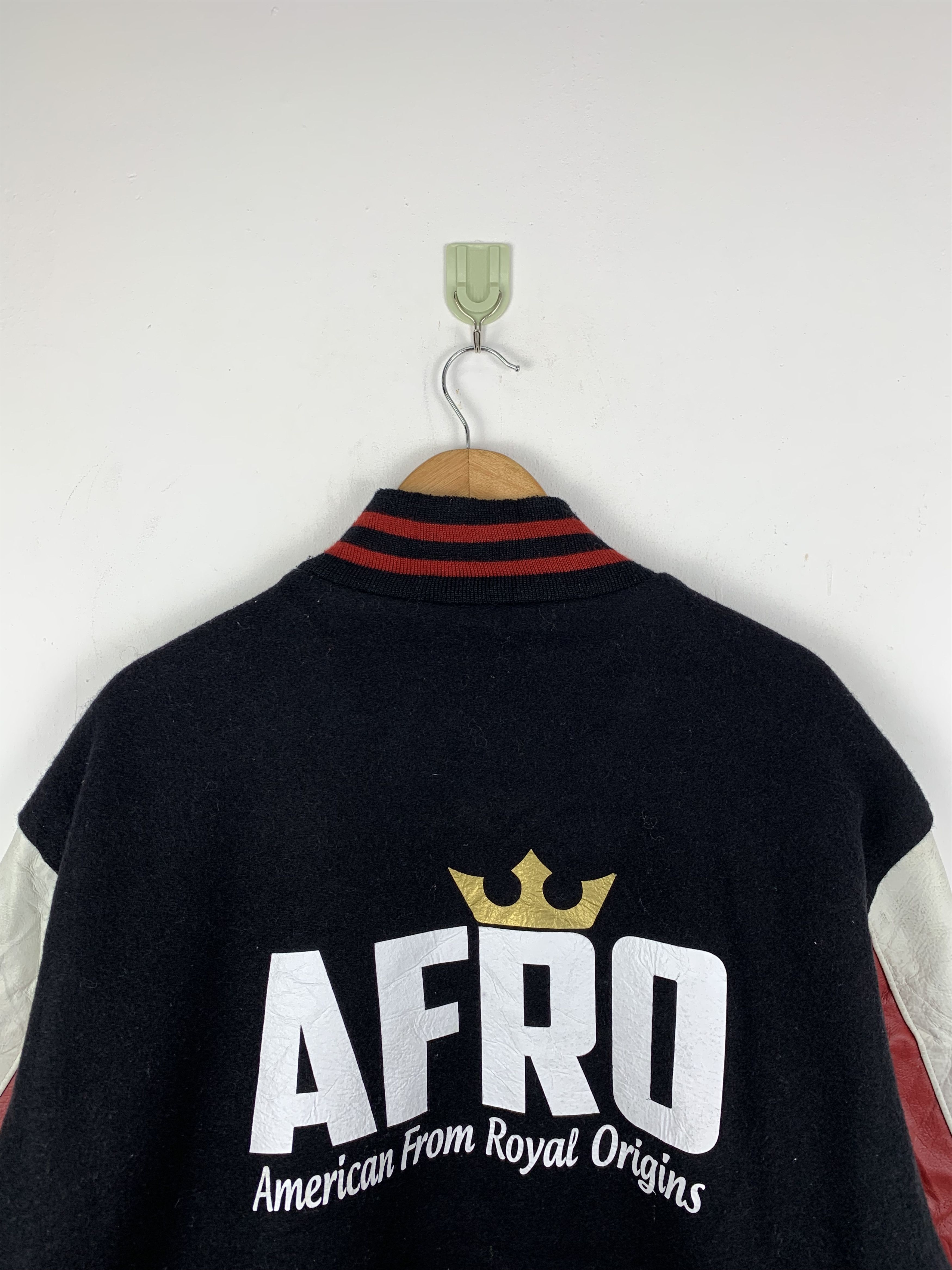 Holloway Vintage 80s Holloway Afro Leather Varsity Jacket V0526 Size US XXL / EU 58 / 5 - 4 Thumbnail