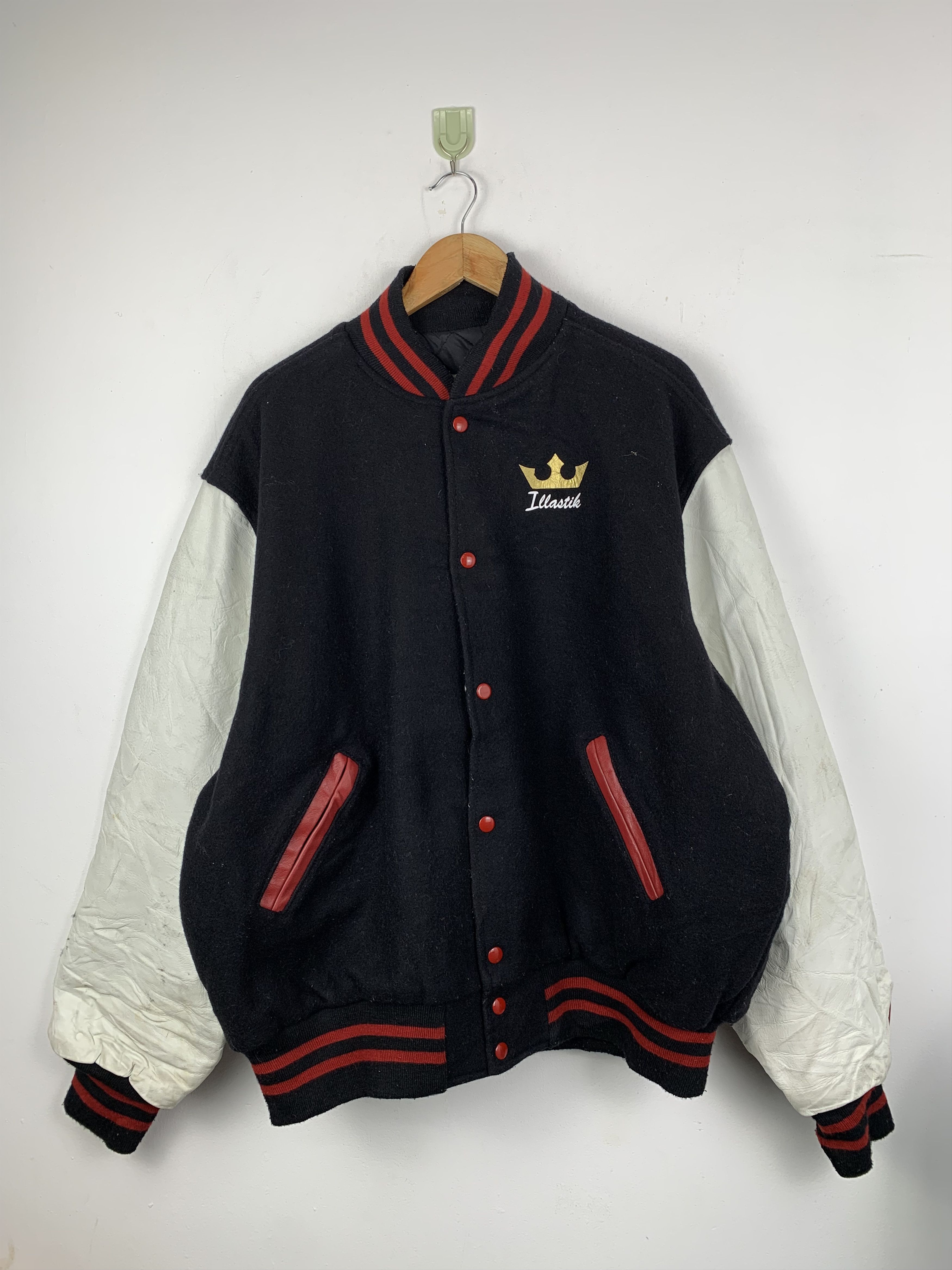 Holloway Vintage 80s Holloway Afro Leather Varsity Jacket V0526 Size US XXL / EU 58 / 5 - 1 Thumbnail