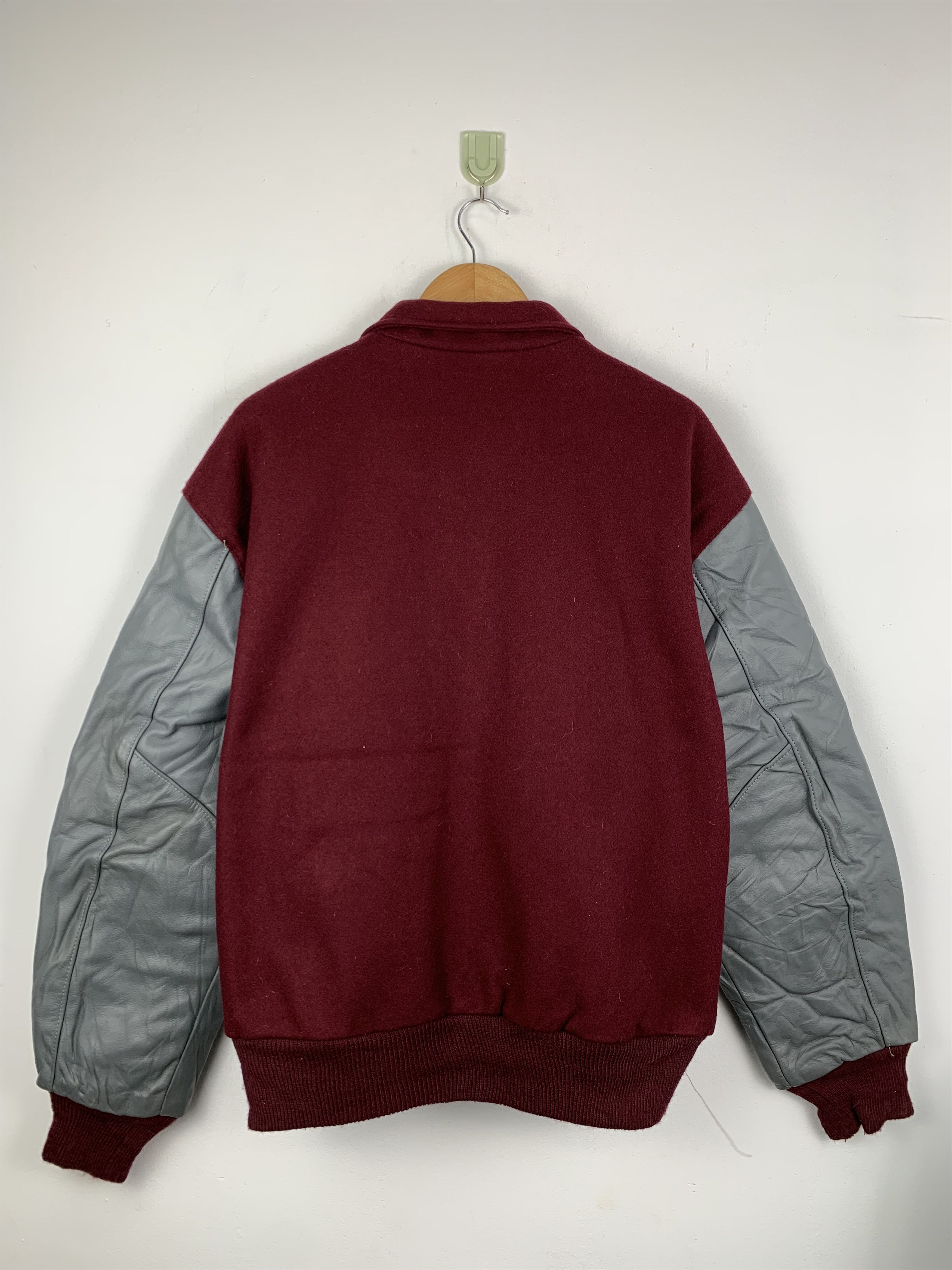 Vintage Vintage 80s Creek Athletics Sleeve Leather Varsity V0527 Size US L / EU 52-54 / 3 - 3 Thumbnail