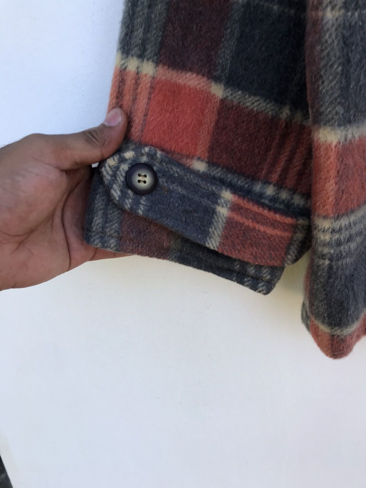 Flannel Vintage 90s Baronet Authentic Wear Plaid Wool Zip-Up Jacket Size US L / EU 52-54 / 3 - 8 Thumbnail