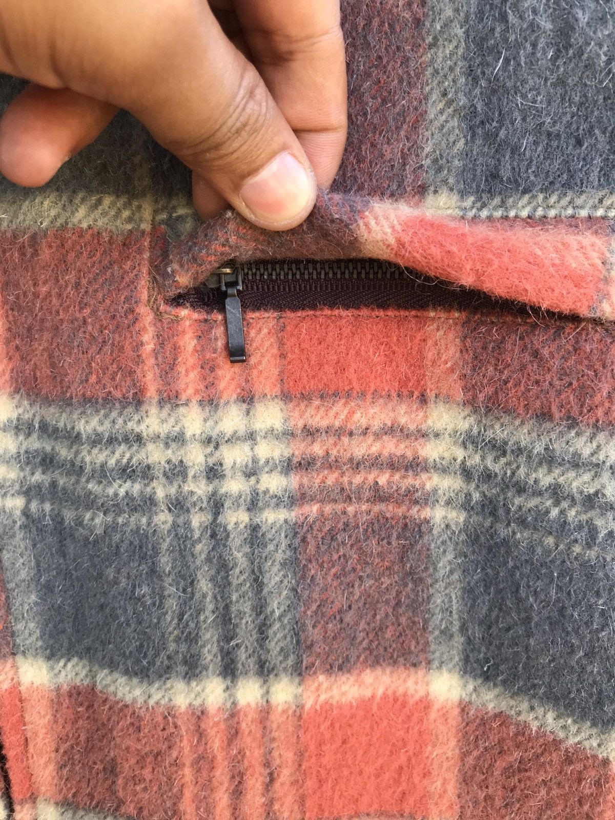 Flannel Vintage 90s Baronet Authentic Wear Plaid Wool Zip-Up Jacket Size US L / EU 52-54 / 3 - 7 Thumbnail
