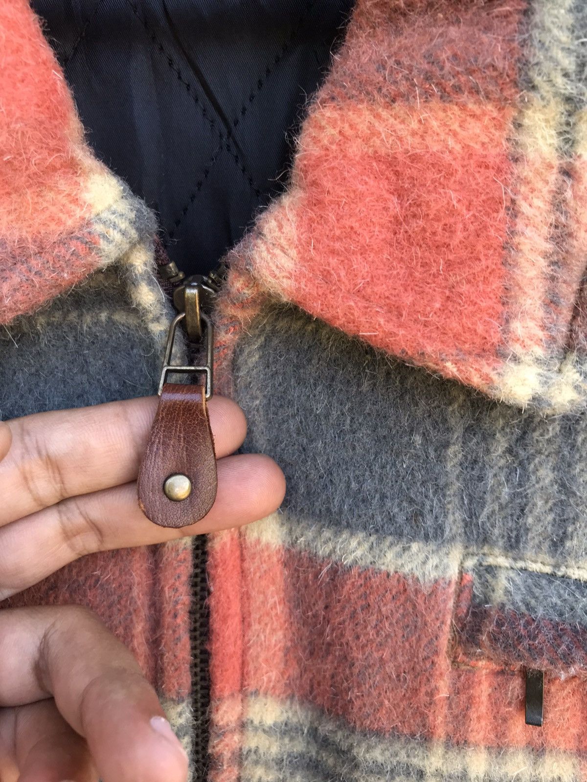 Flannel Vintage 90s Baronet Authentic Wear Plaid Wool Zip-Up Jacket Size US L / EU 52-54 / 3 - 6 Thumbnail