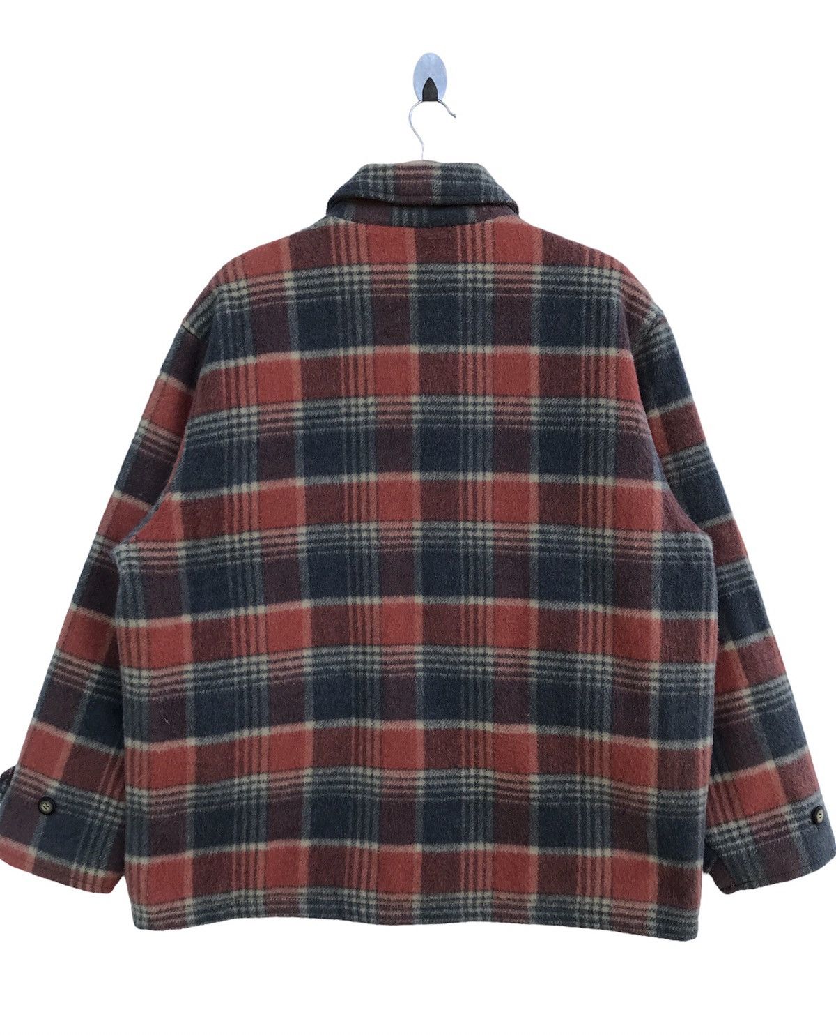 Flannel Vintage 90s Baronet Authentic Wear Plaid Wool Zip-Up Jacket Size US L / EU 52-54 / 3 - 2 Thumbnail