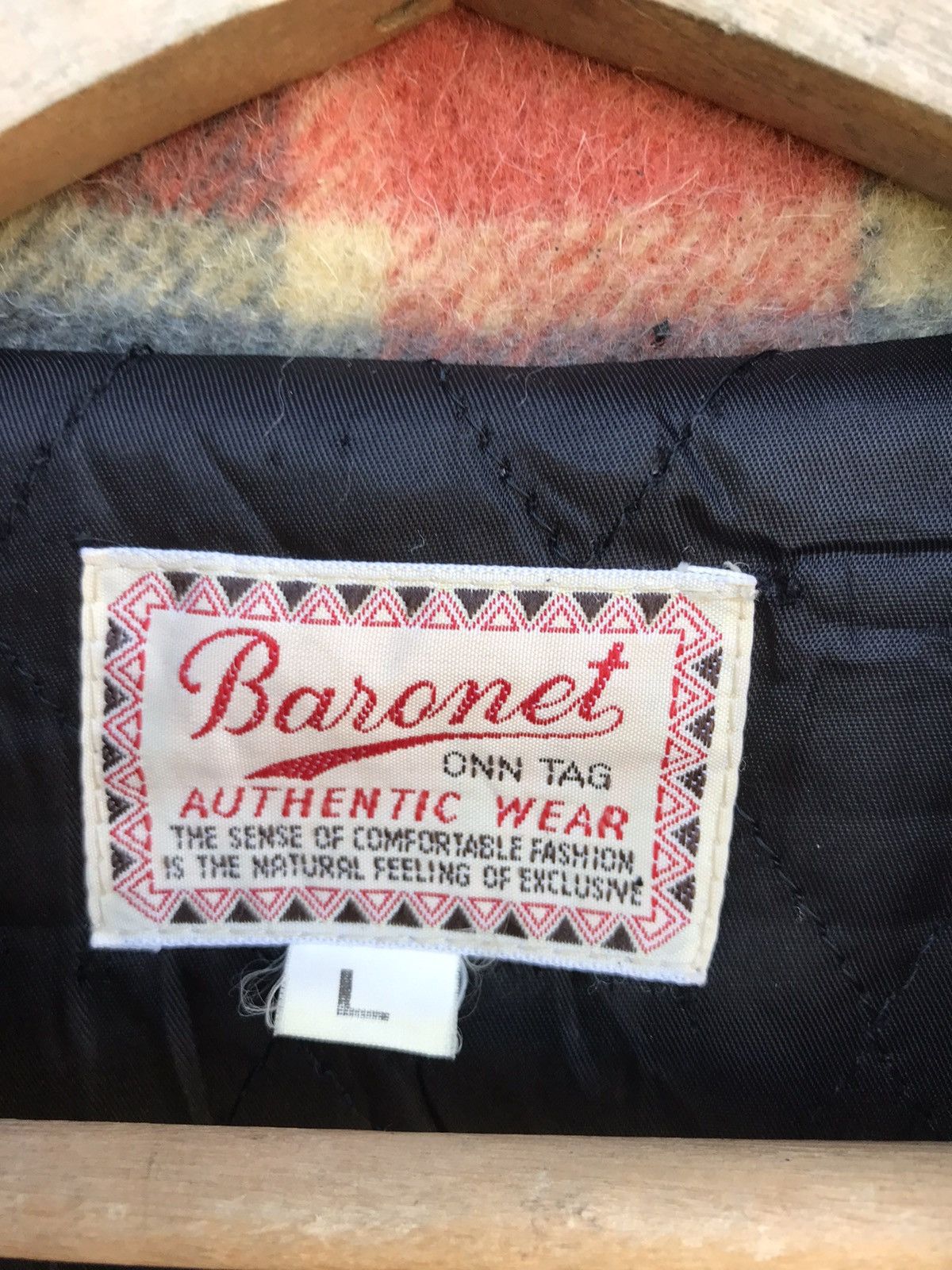 Flannel Vintage 90s Baronet Authentic Wear Plaid Wool Zip-Up Jacket Size US L / EU 52-54 / 3 - 3 Thumbnail