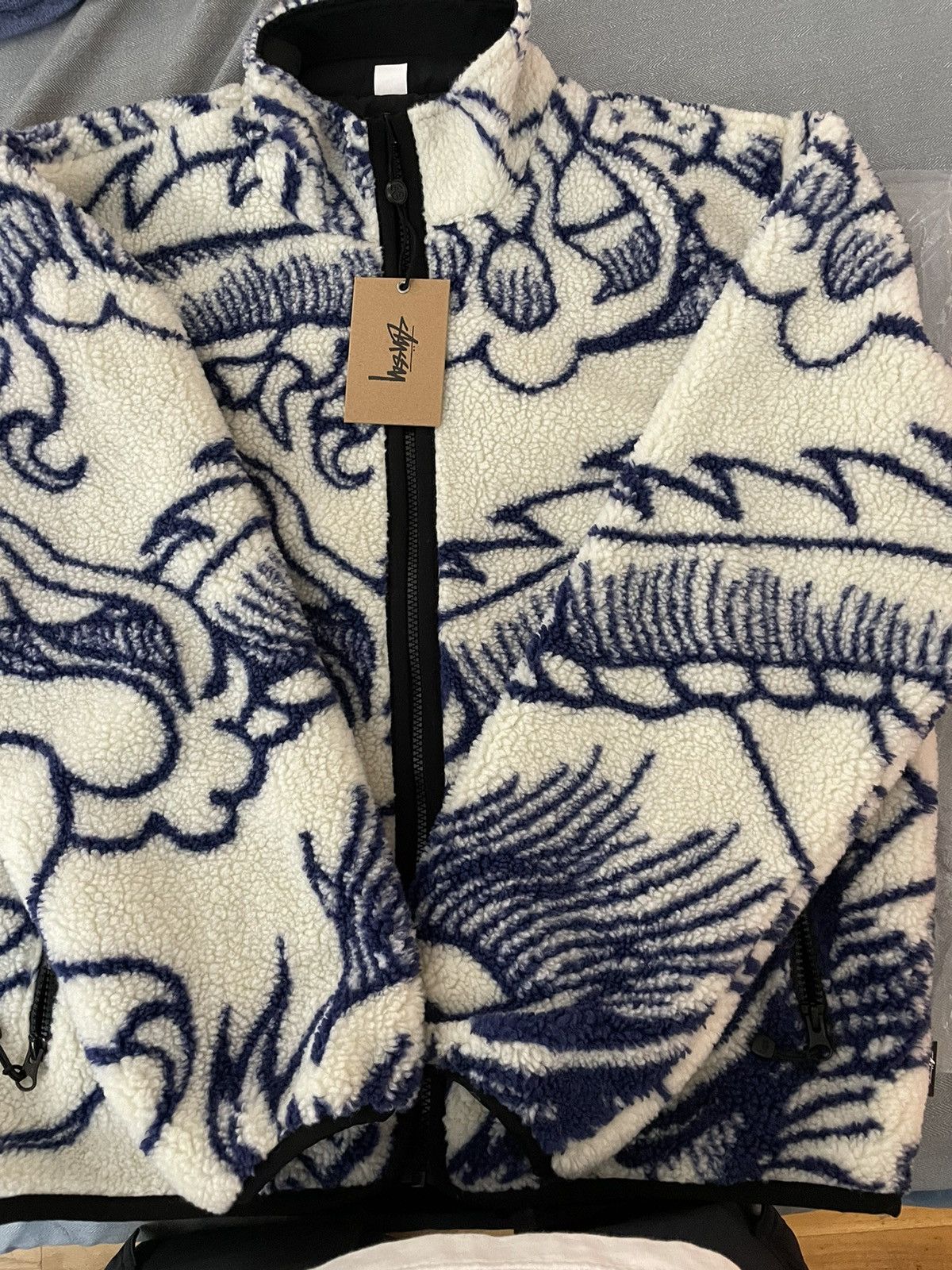 Stussy Stussy Dragon Sherpa Fleece Jacket | Grailed