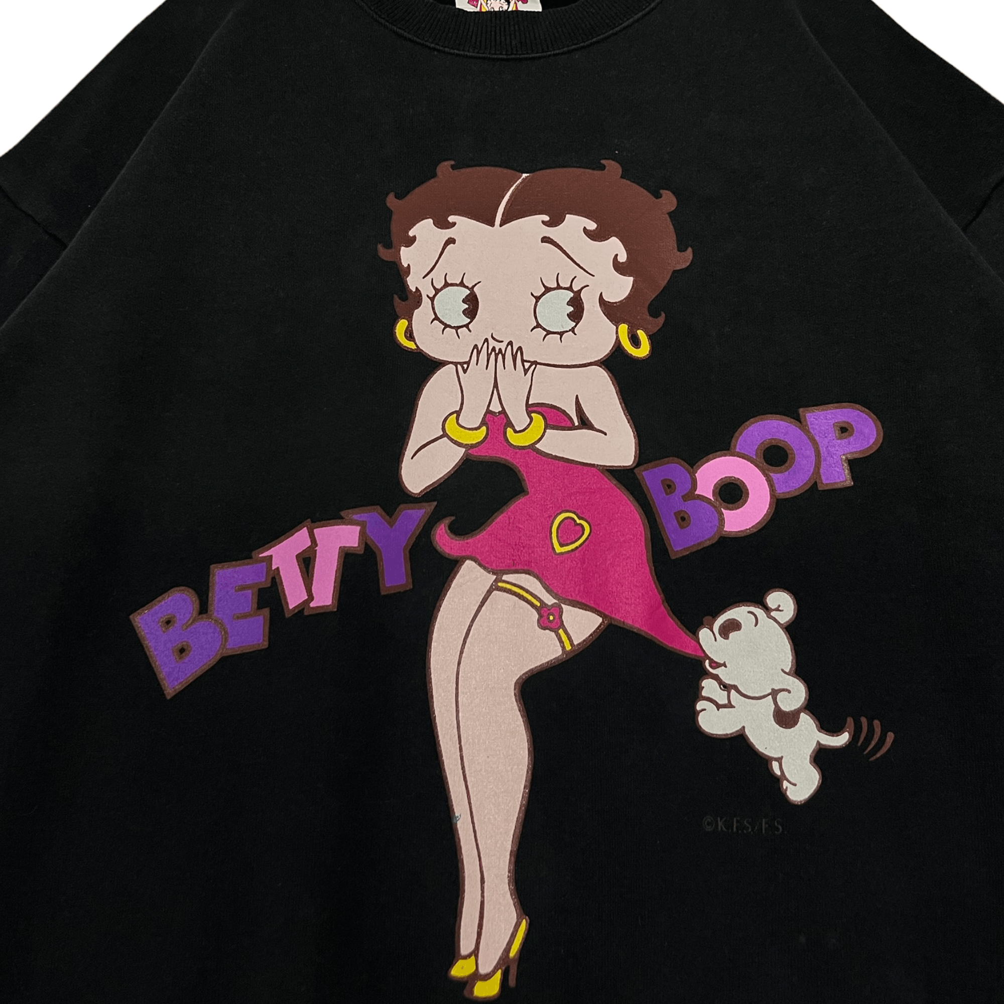Cartoon Network Cute Betty Boop Fleischer Studios Big Logo Cartoon Black Size US L / EU 52-54 / 3 - 2 Thumbnail