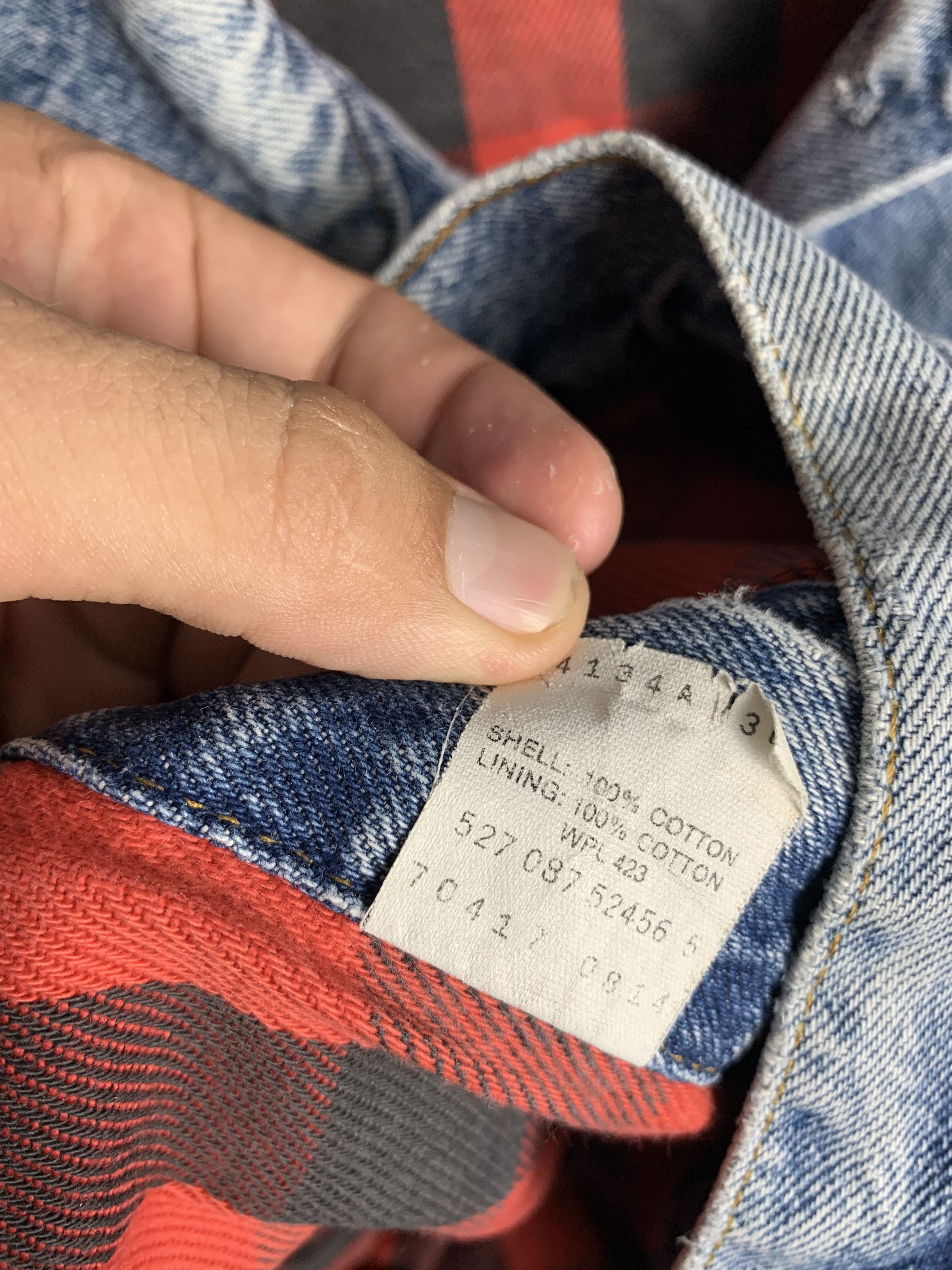 Levi's Levis Vintage Denim Jacket Plaid Lined Made in USA Size US L / EU 52-54 / 3 - 7 Thumbnail