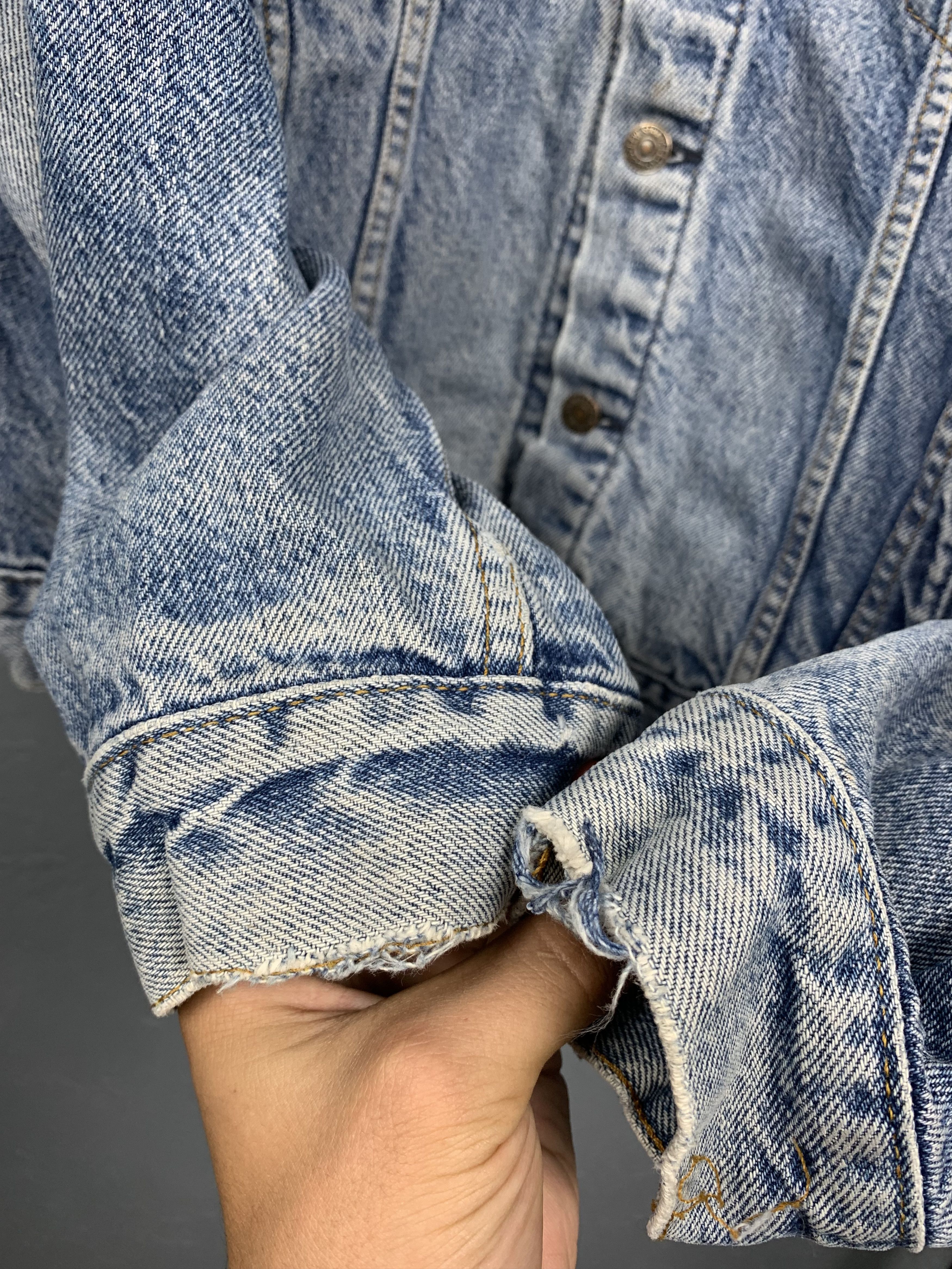 Levi's Levis Vintage Denim Jacket Plaid Lined Made in USA Size US L / EU 52-54 / 3 - 3 Thumbnail