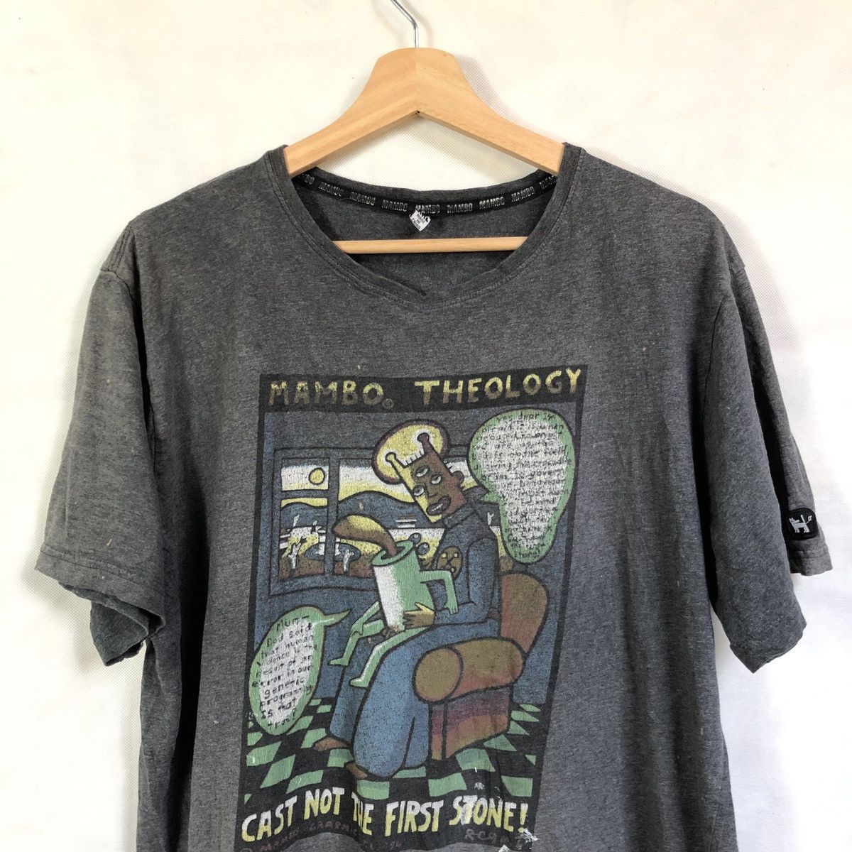 Mambo × Vintage Rare! Mambo Theology 94’ Graphic Distressed Tshirt Size US XL / EU 56 / 4 - 3 Thumbnail