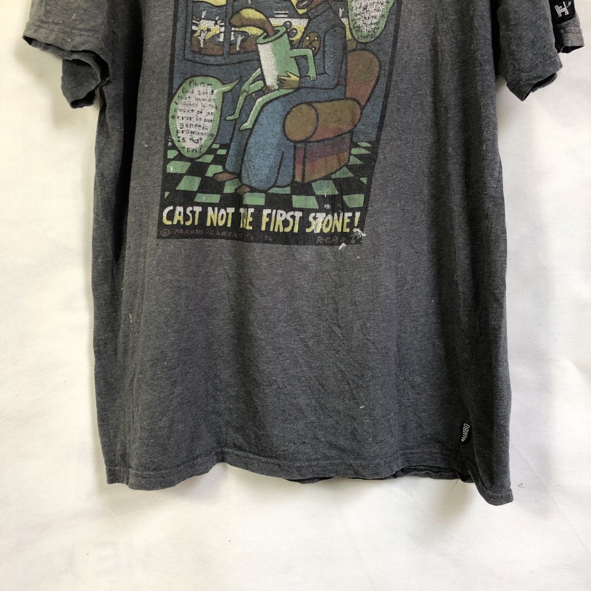 Mambo × Vintage Rare! Mambo Theology 94’ Graphic Distressed Tshirt Size US XL / EU 56 / 4 - 4 Thumbnail