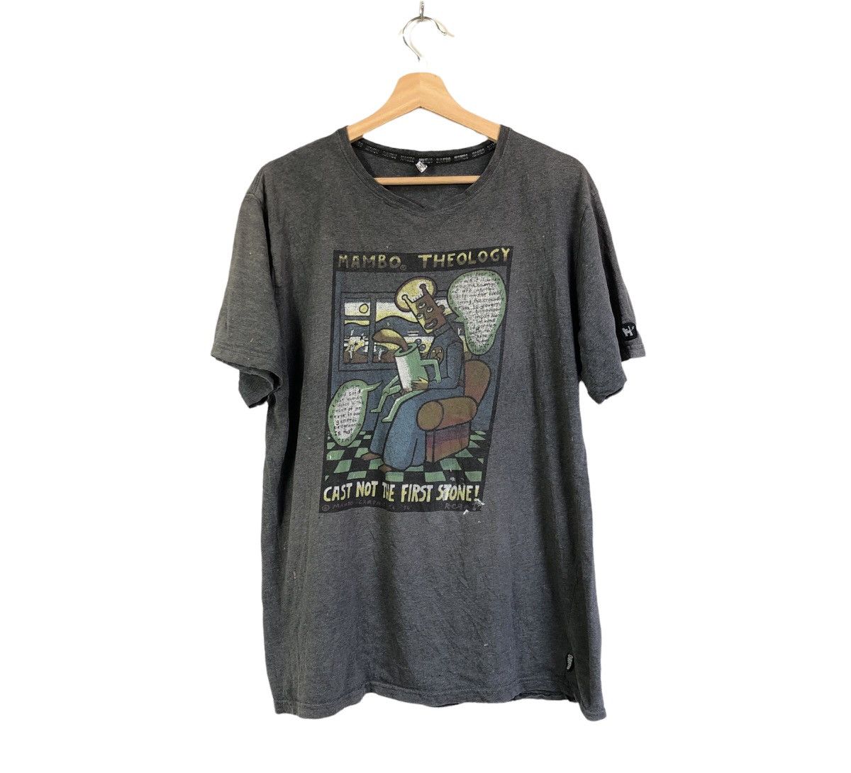 Mambo × Vintage Rare! Mambo Theology 94’ Graphic Distressed Tshirt Size US XL / EU 56 / 4 - 1 Thumbnail