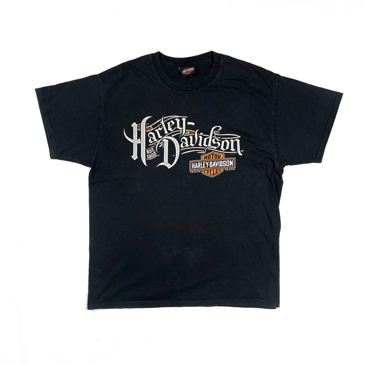 Harley Davidson × Vintage Harley Davidson Y2K Big Logo Black T-Shirt Size US M / EU 48-50 / 2 - 1 Thumbnail