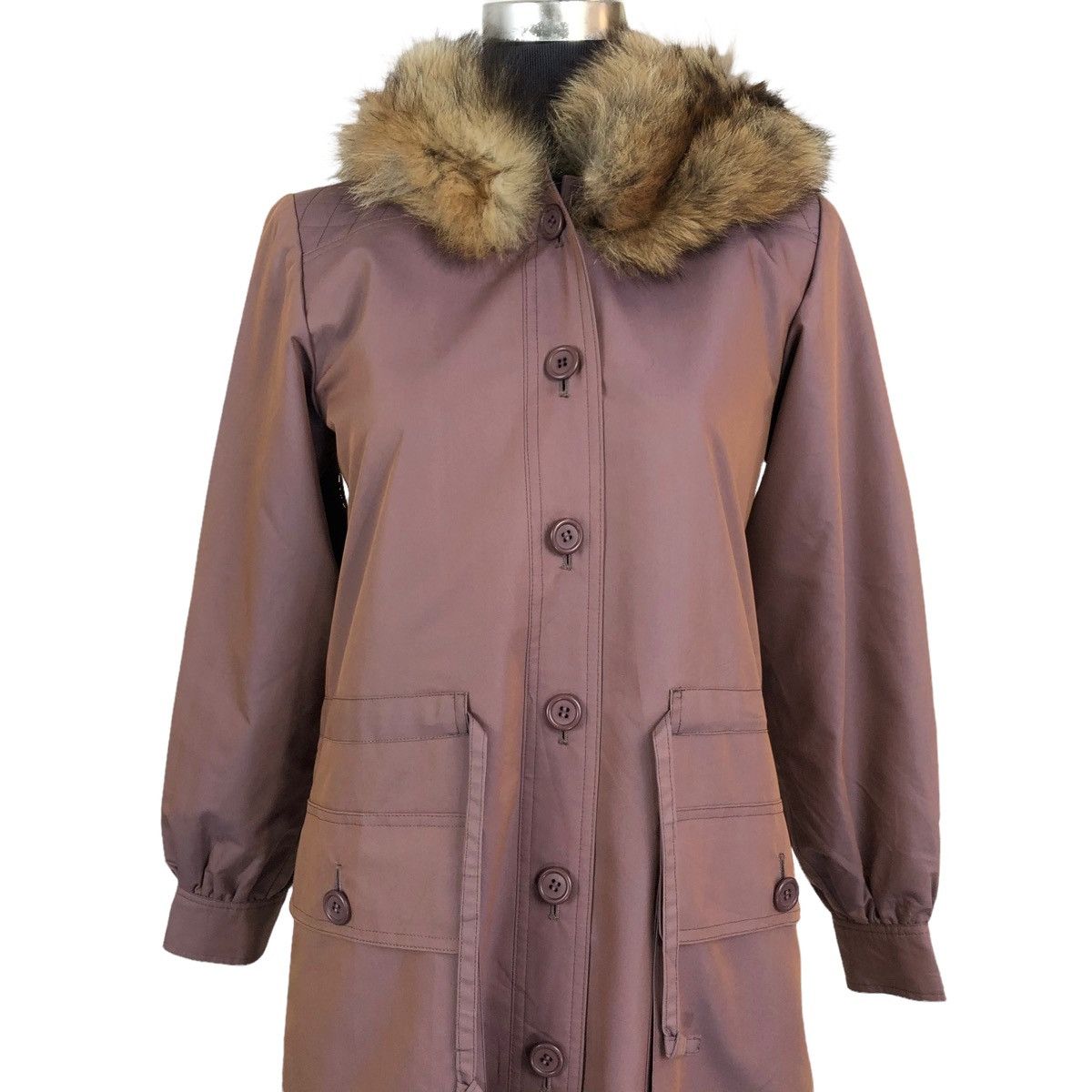 Yves Saint Laurent Vintage 90s Yves Saint Laurent Paris Furs Collar Trench Coat Size S / US 4 / IT 40 - 5 Thumbnail