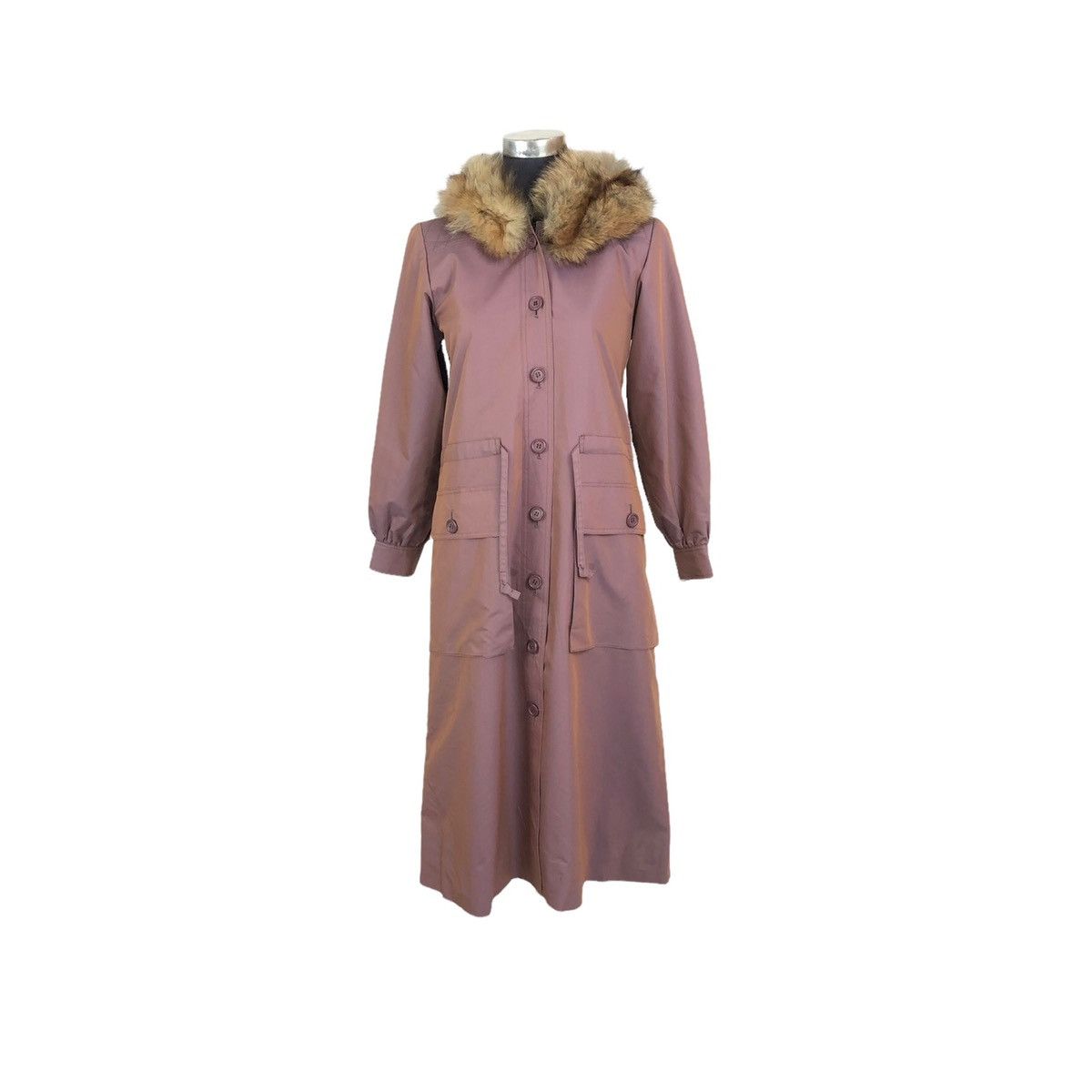 Yves Saint Laurent Vintage 90s Yves Saint Laurent Paris Furs Collar Trench Coat Size S / US 4 / IT 40 - 4 Thumbnail