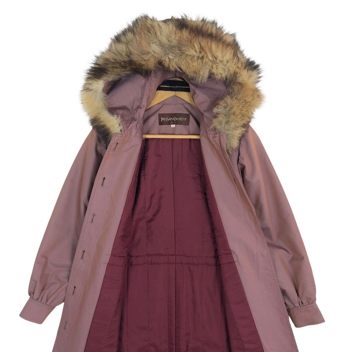 Yves Saint Laurent Vintage 90s Yves Saint Laurent Paris Furs Collar Trench Coat Size S / US 4 / IT 40 - 13 Thumbnail