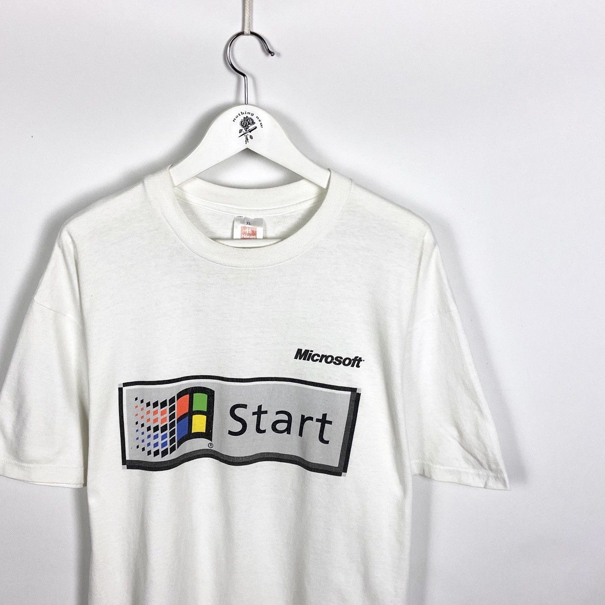 Microsoft Vintage 90s Microsoft Start Button big logo tee rare Apple Size US XL / EU 56 / 4 - 2 Thumbnail