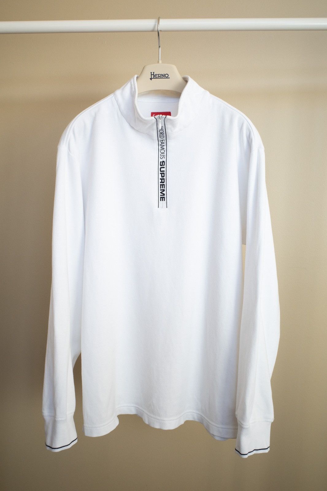 Supreme Supreme World Famous Quarter Zip - White - L Size US L / EU 52-54 / 3 - 2 Thumbnail
