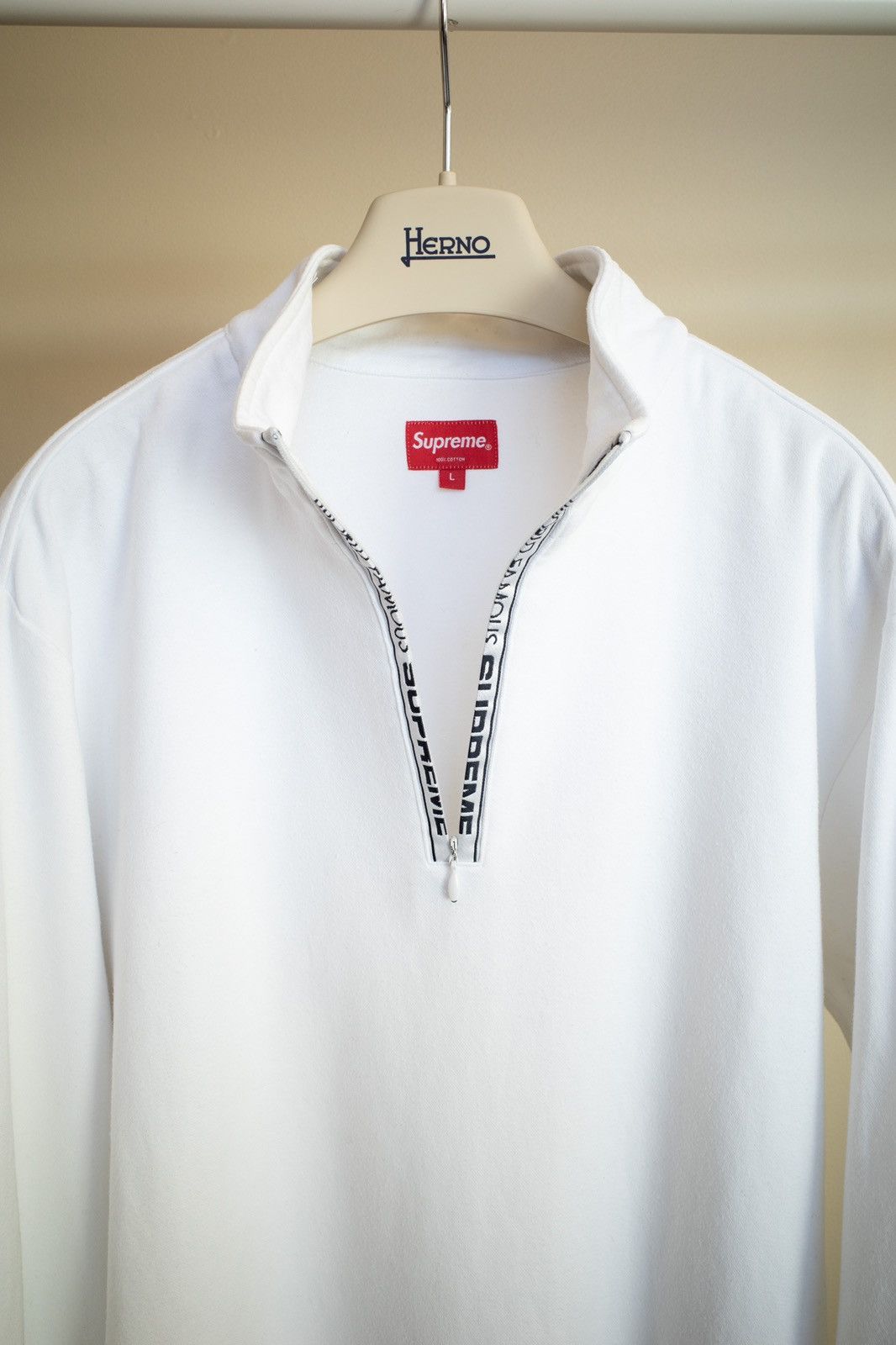 Supreme Supreme World Famous Quarter Zip - White - L Size US L / EU 52-54 / 3 - 6 Thumbnail