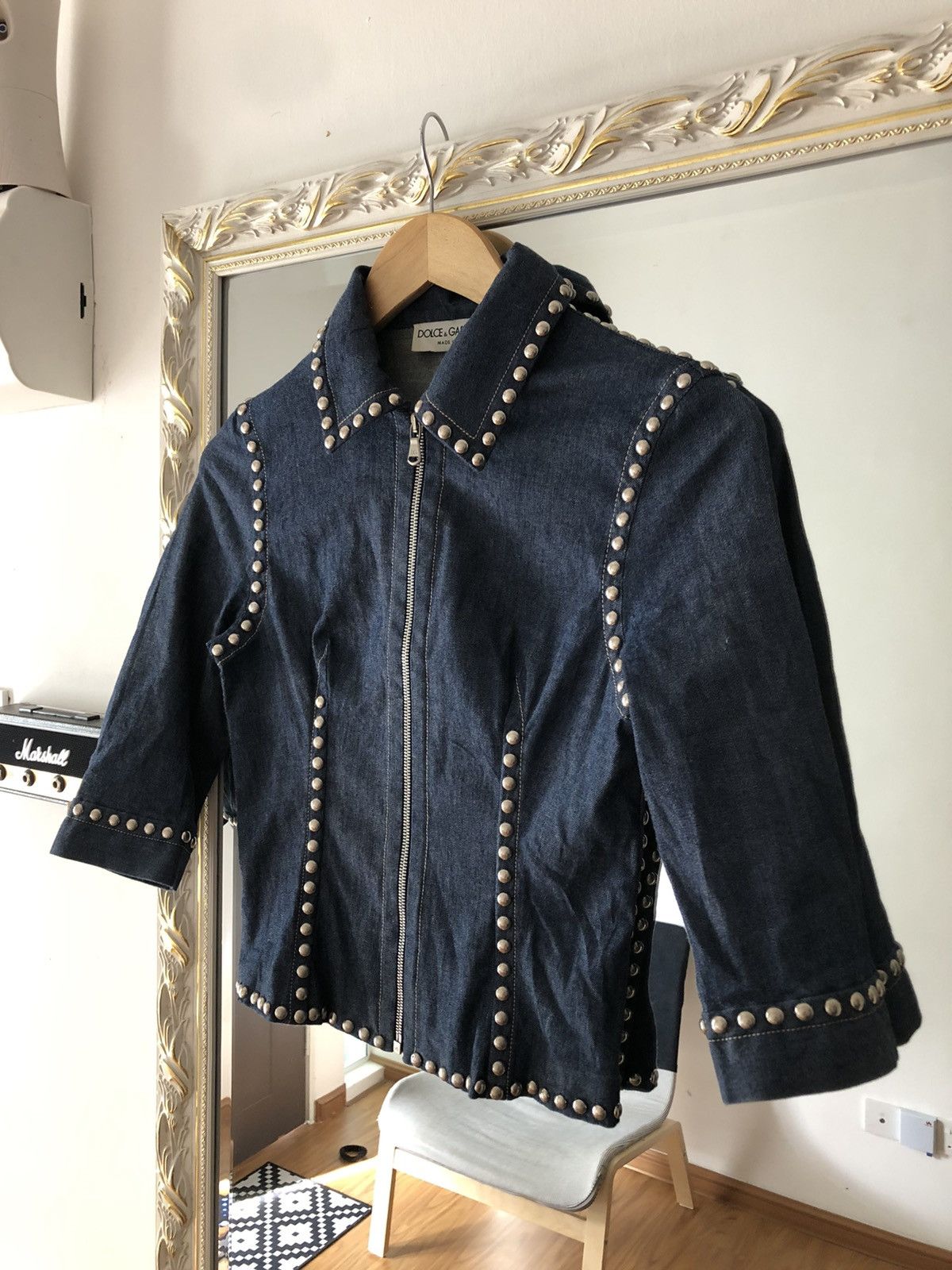 Dolce & Gabbana SS06 Dolce & Gabbana Studded Punk Style Denim Jacket Size US XXS / EU 40 - 9 Thumbnail