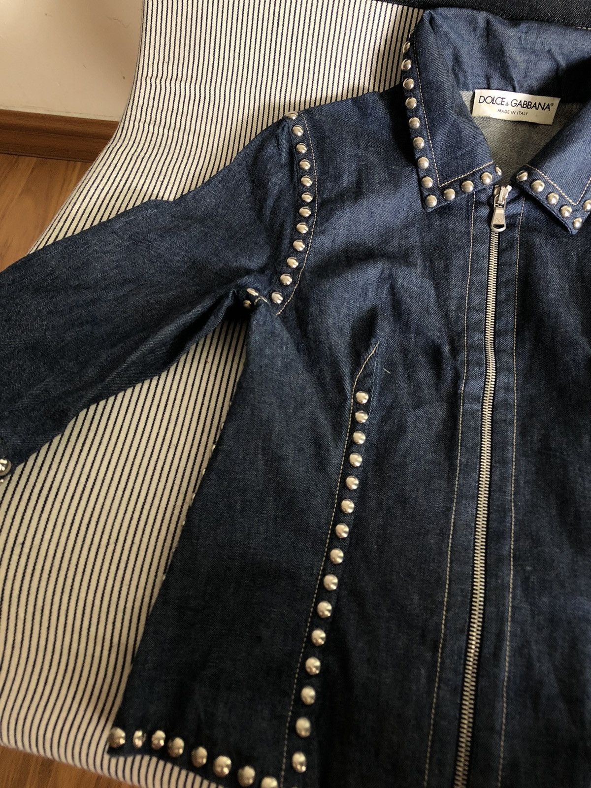 Dolce & Gabbana SS06 Dolce & Gabbana Studded Punk Style Denim Jacket Size US XXS / EU 40 - 5 Thumbnail