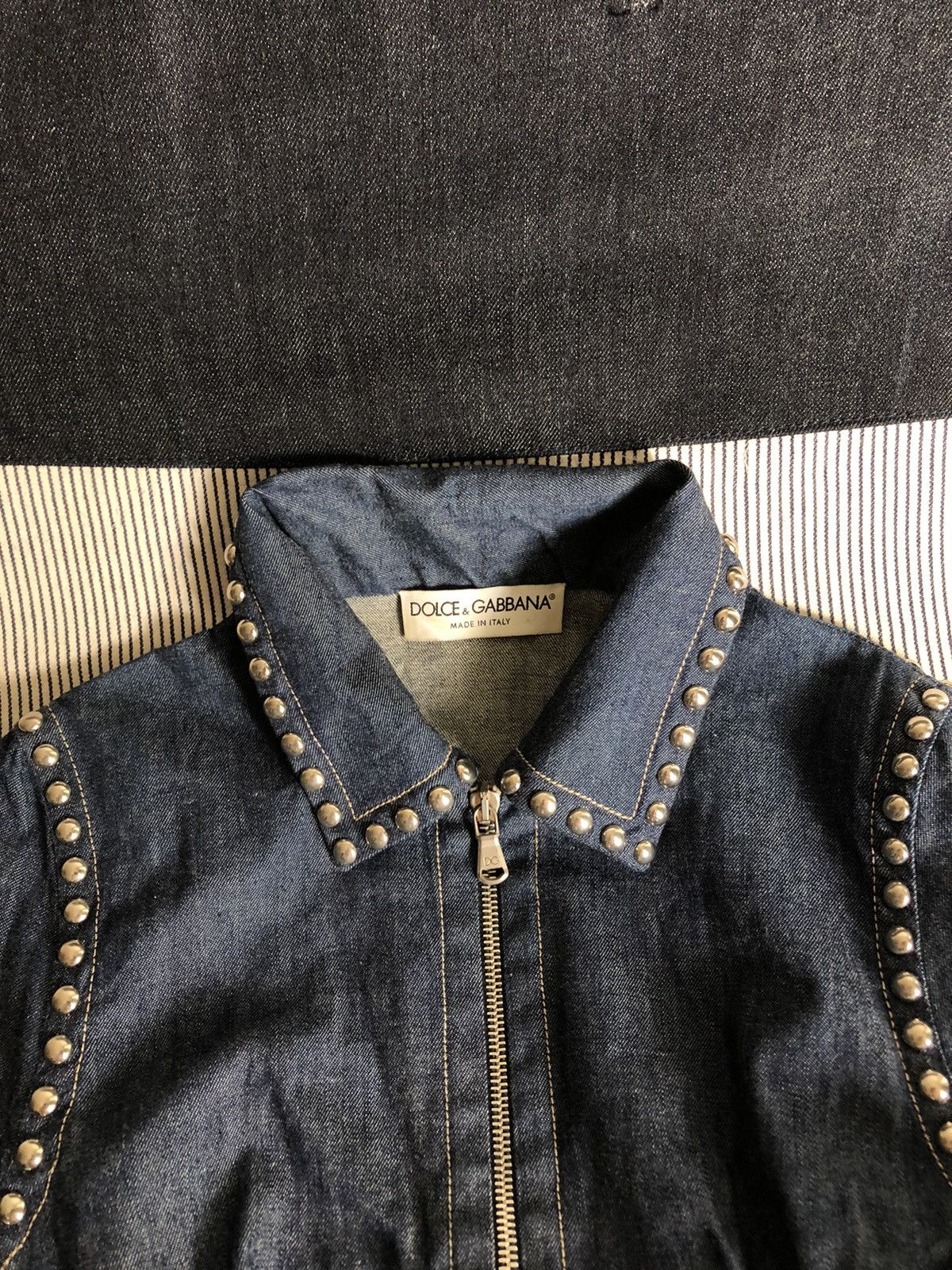 Dolce & Gabbana SS06 Dolce & Gabbana Studded Punk Style Denim Jacket Size US XXS / EU 40 - 3 Thumbnail