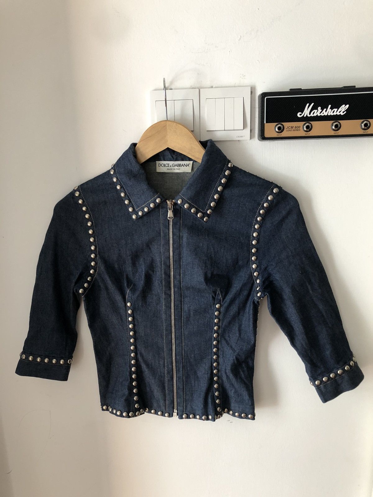 Dolce & Gabbana SS06 Dolce & Gabbana Studded Punk Style Denim Jacket Size US XXS / EU 40 - 17 Thumbnail