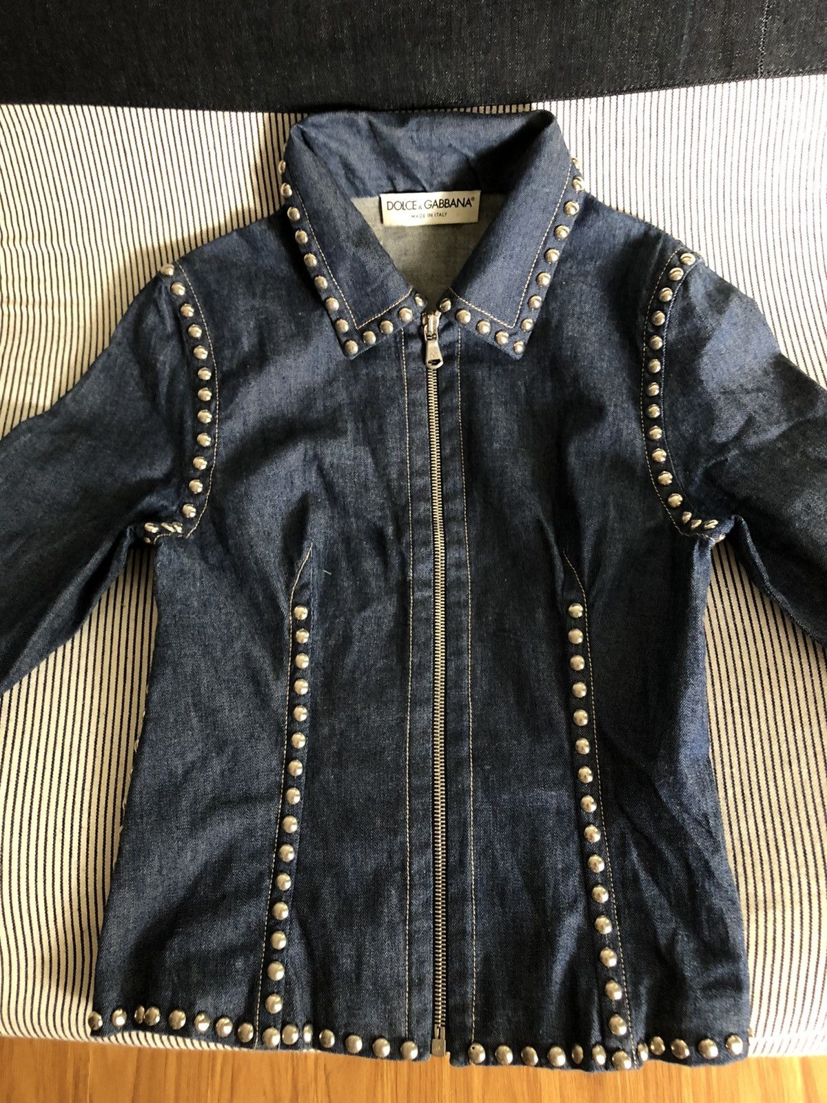 Dolce & Gabbana SS06 Dolce & Gabbana Studded Punk Style Denim Jacket Size US XXS / EU 40 - 4 Thumbnail