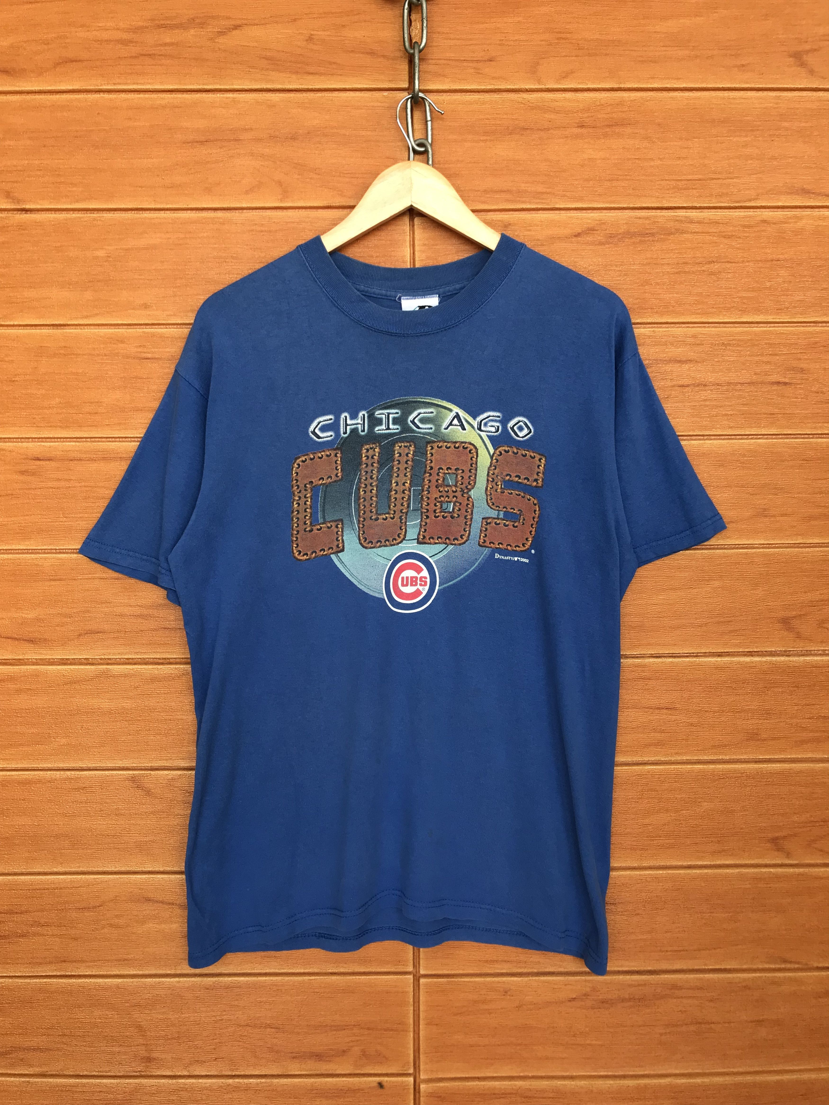 MLB Vintage 00s CHICAGO CUBS 2002 Mlb Spell Out T-Shirt Size US M / EU 48-50 / 2 - 1 Thumbnail