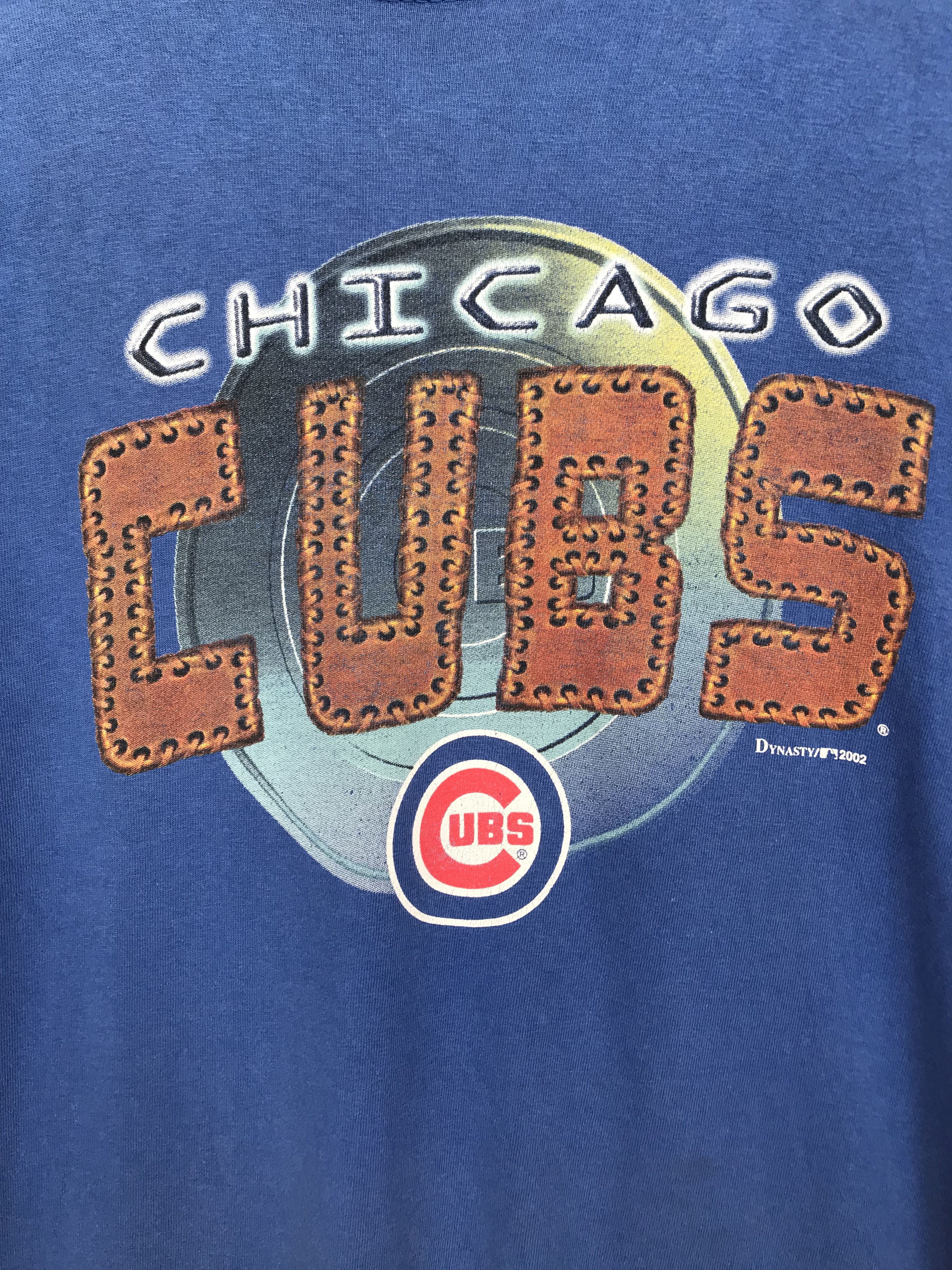 MLB Vintage 00s CHICAGO CUBS 2002 Mlb Spell Out T-Shirt Size US M / EU 48-50 / 2 - 2 Thumbnail