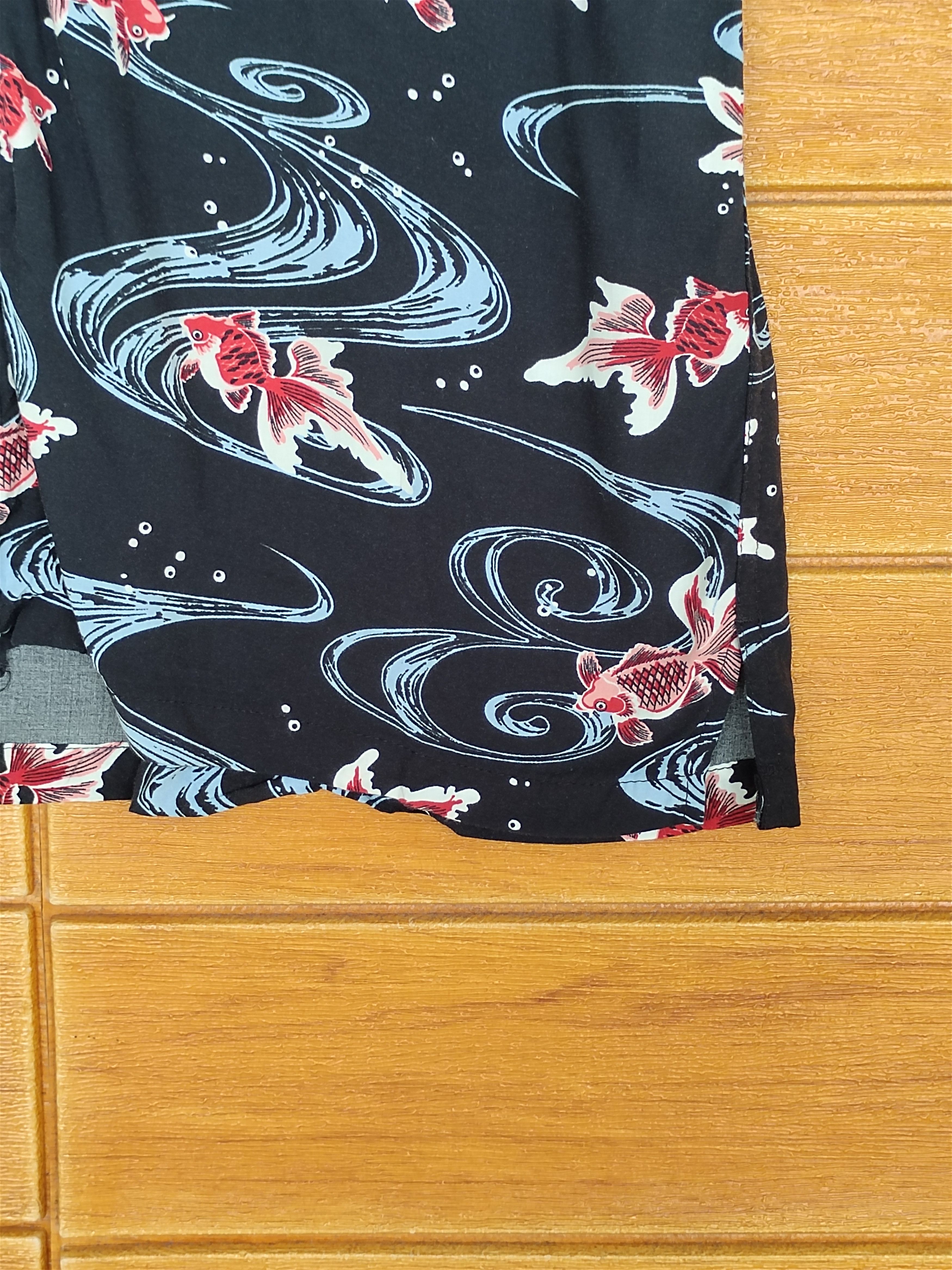 Karakuri Tamashii Japanese Hawaiian RESTORATION Goldfish Rayon Shirt Size US M / EU 48-50 / 2 - 8 Thumbnail