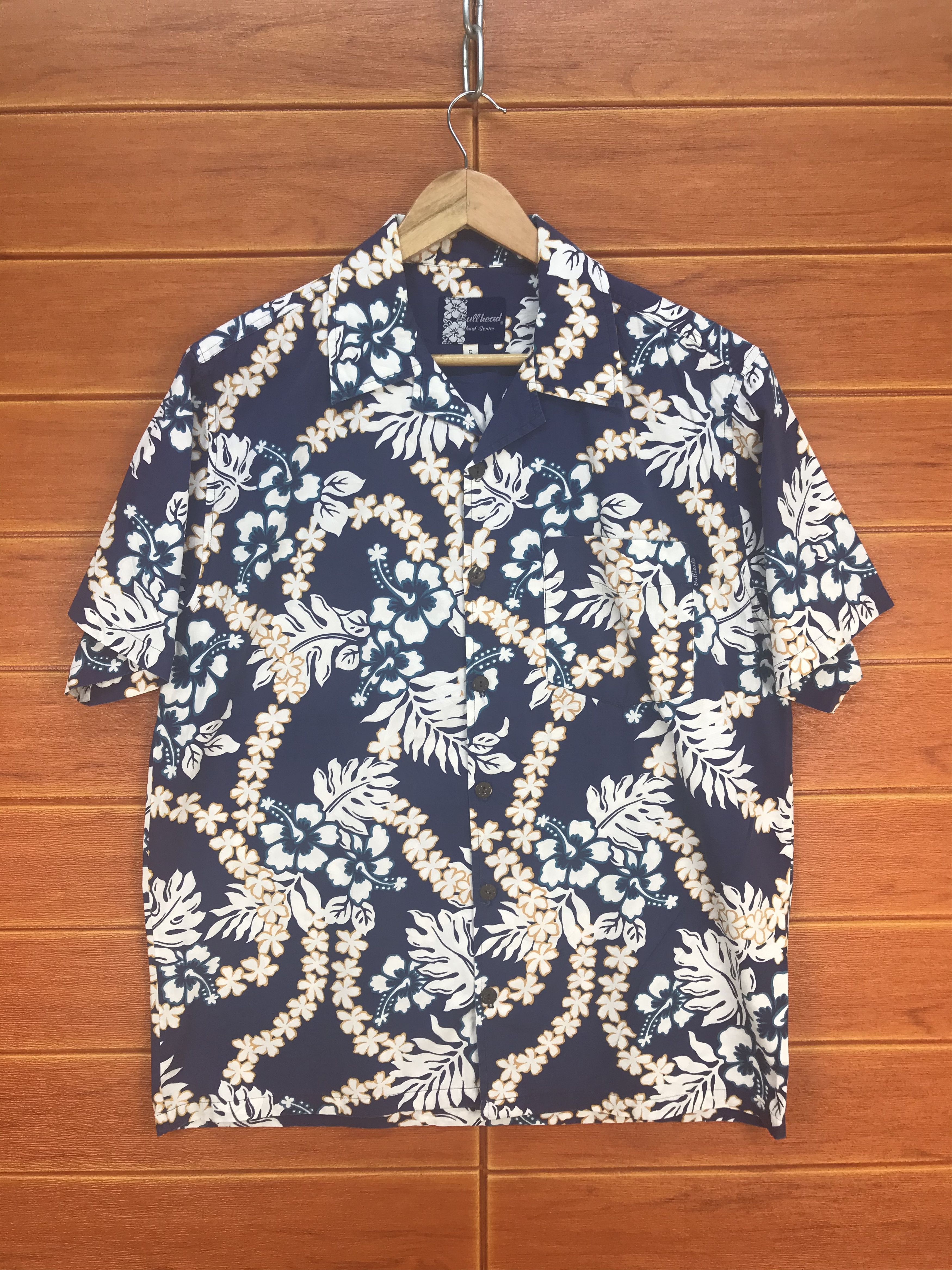 Bullhead Denim Co. Vintage Bullhead Island Series Oversize Hawaiian Shirt Size US S / EU 44-46 / 1 - 1 Thumbnail