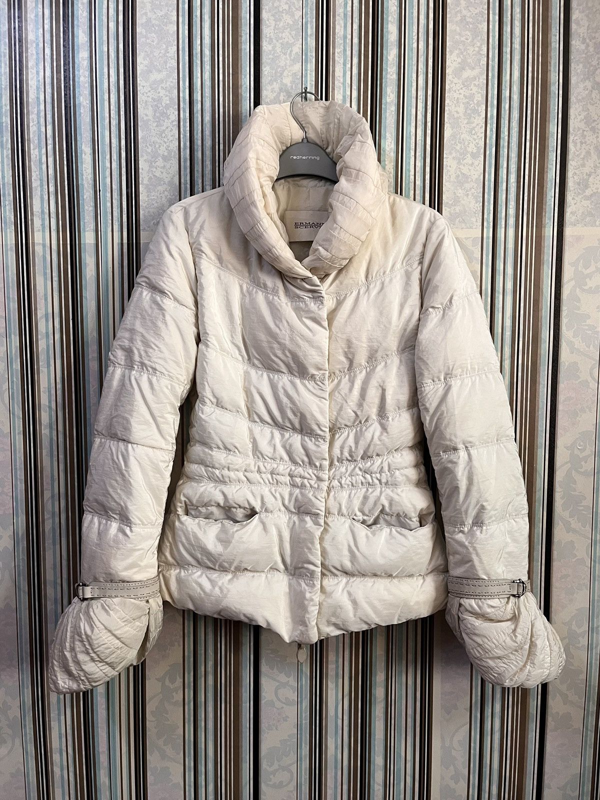 Ermanno Scervino puffer curved hem pleated flower belted #B4 Size M / US 6-8 / IT 42-44 - 2 Thumbnail