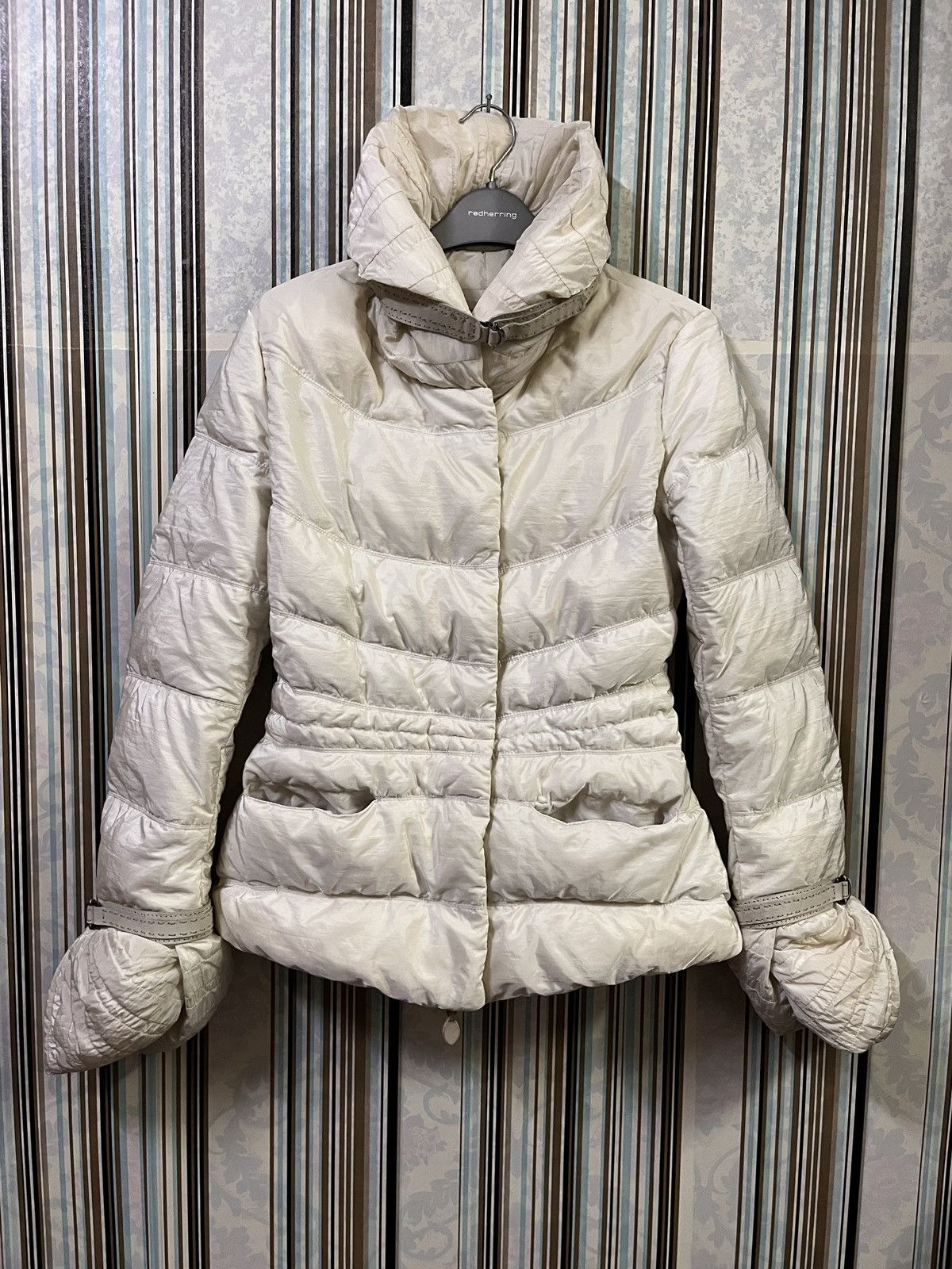 Ermanno Scervino puffer curved hem pleated flower belted #B4 Size M / US 6-8 / IT 42-44 - 1 Thumbnail