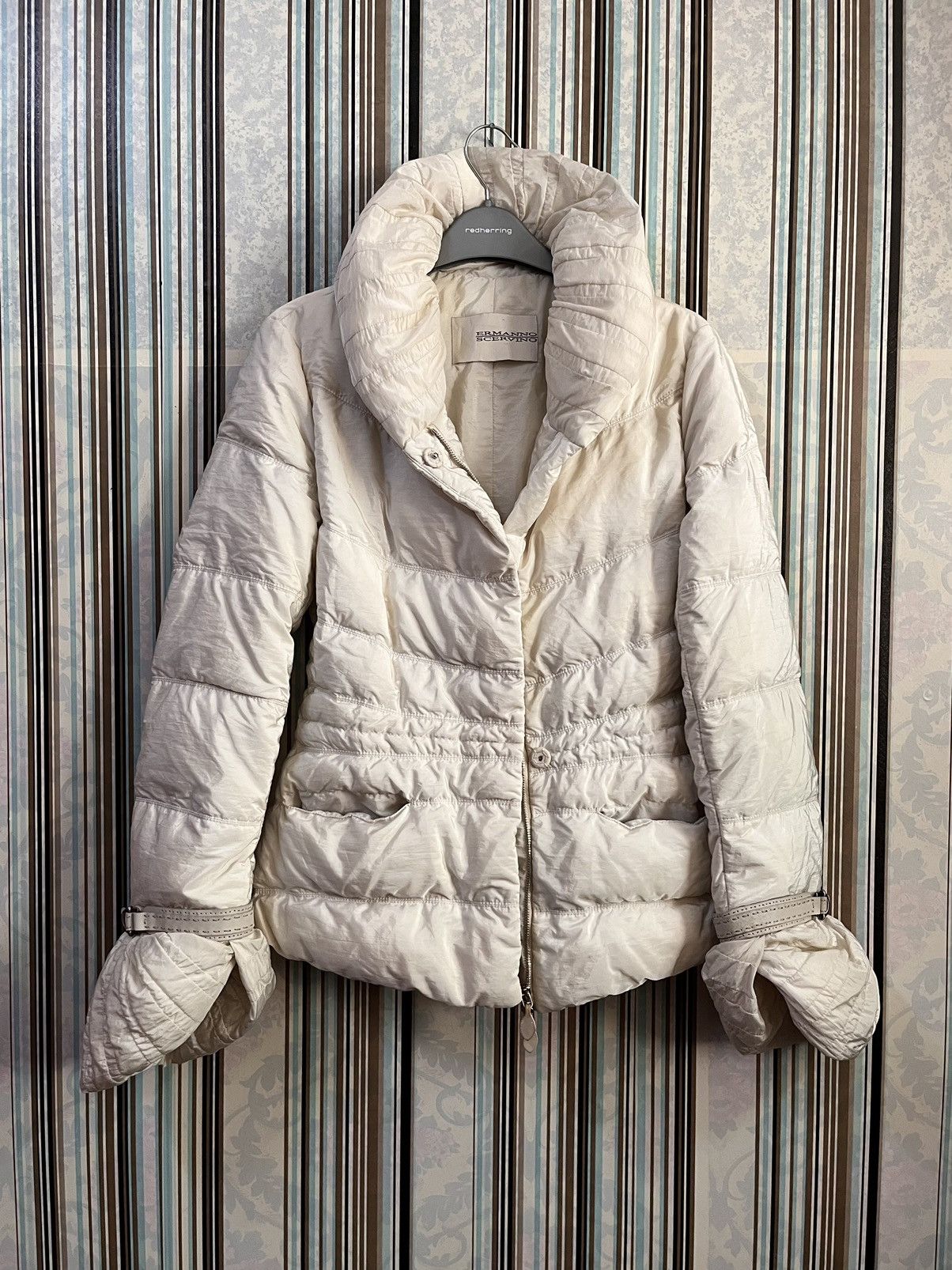Ermanno Scervino puffer curved hem pleated flower belted #B4 Size M / US 6-8 / IT 42-44 - 3 Thumbnail
