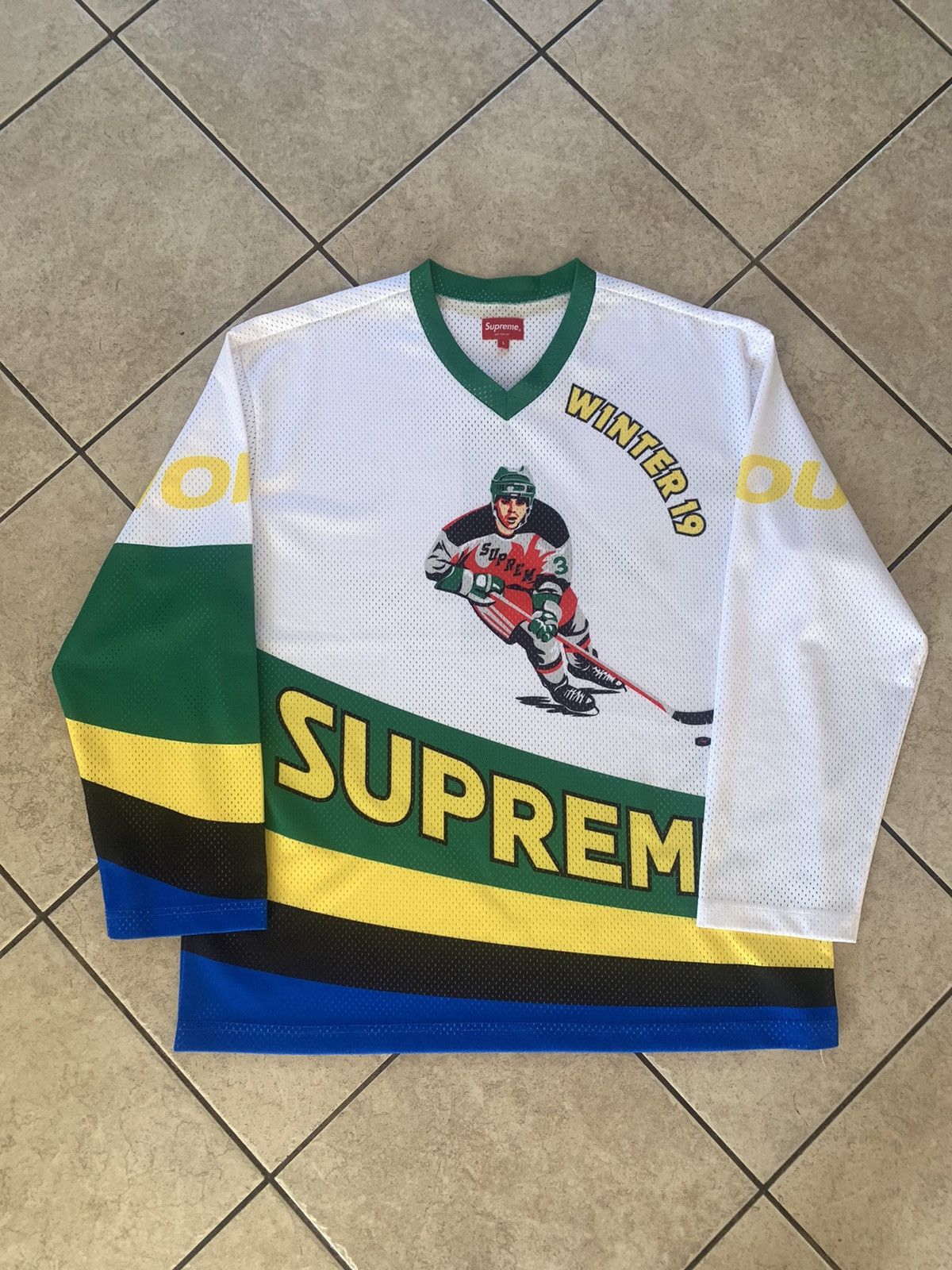 Supreme Crossover Hockey Jersey FW19 Size Large Brand New