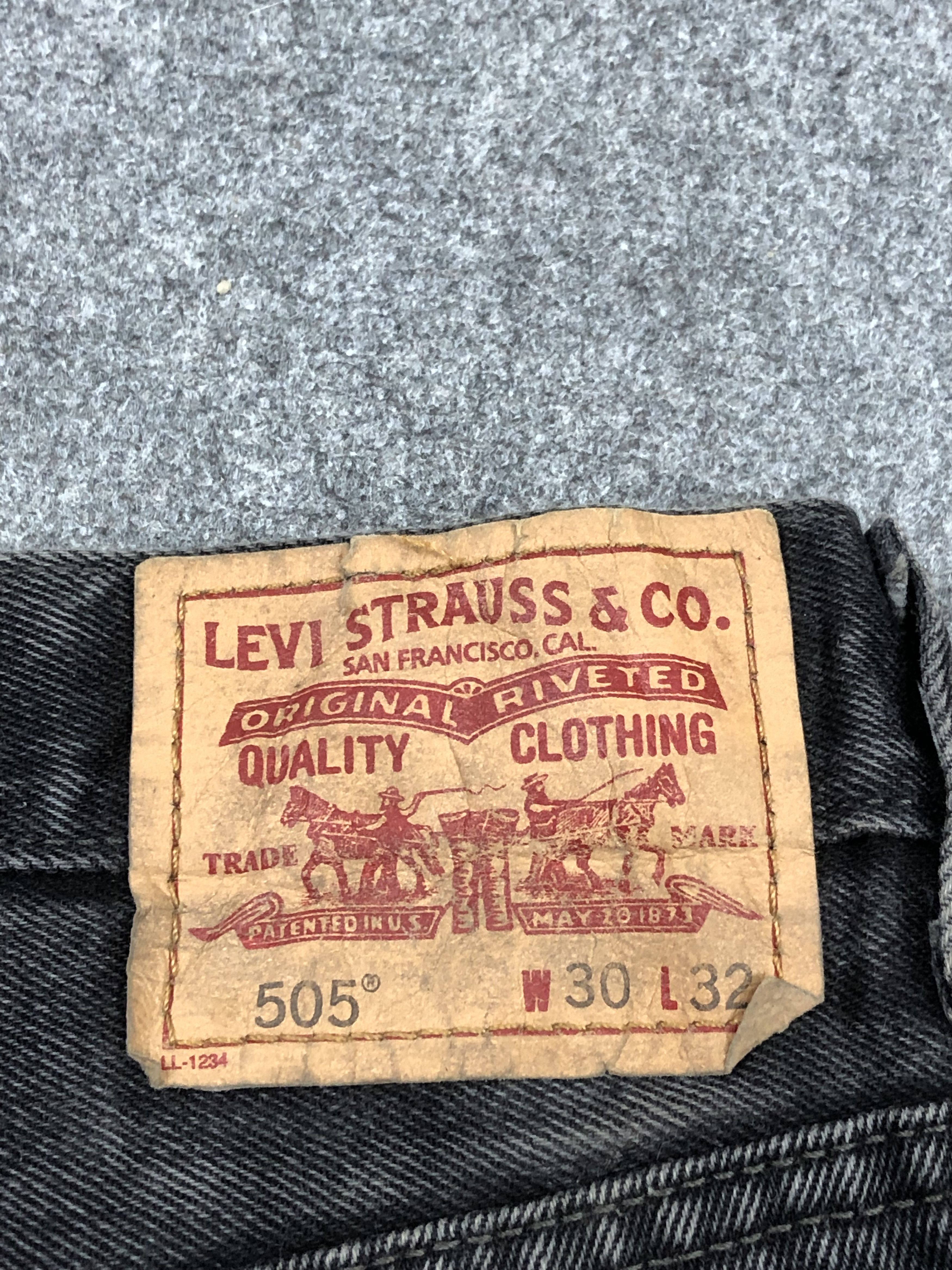 Levi's Faded Black Vintage Levis 505 Jeans DP1597 Size US 30 / EU 46 - 5 Thumbnail
