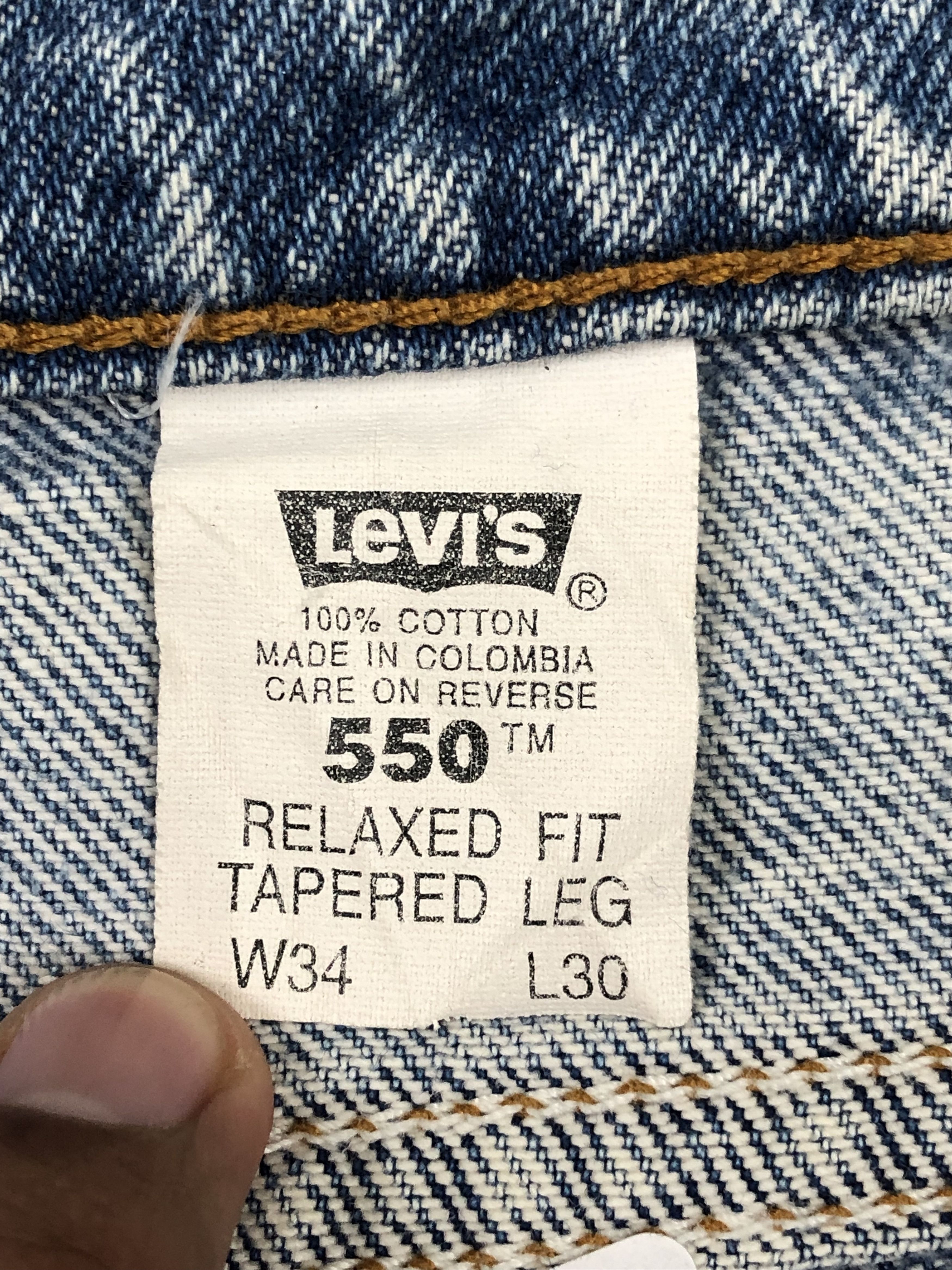 Levi's Vintage 90s Levis 550 Orange Tab Jeans DP1595 Size US 35 - 7 Thumbnail