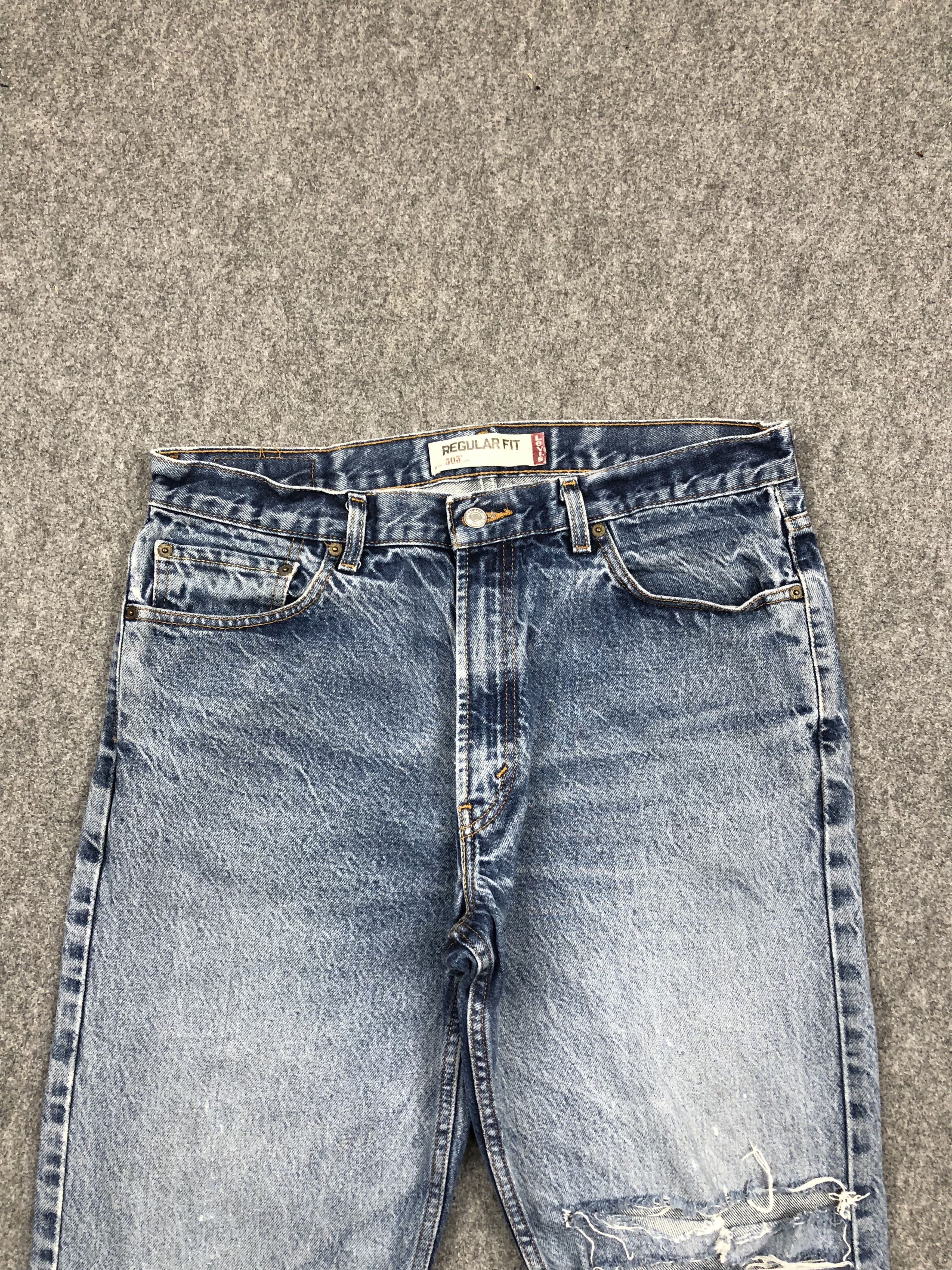 Levi's Faded Blue Vintage Levis 505 Jeans DP1603 Size US 37 - 2 Thumbnail