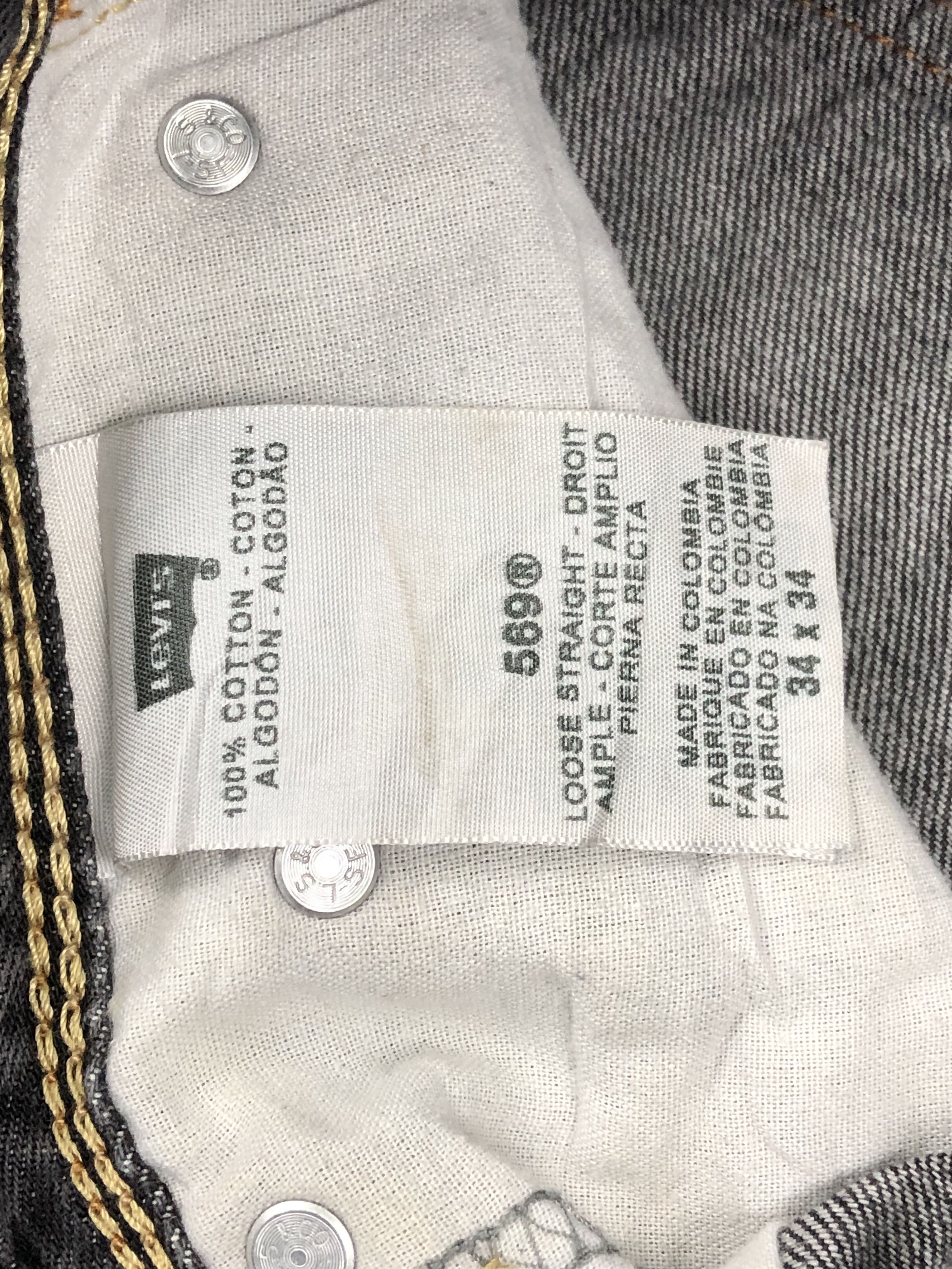 Levi's Vintage Levis 569 Black Jeans DP1602 Size US 35 - 7 Thumbnail